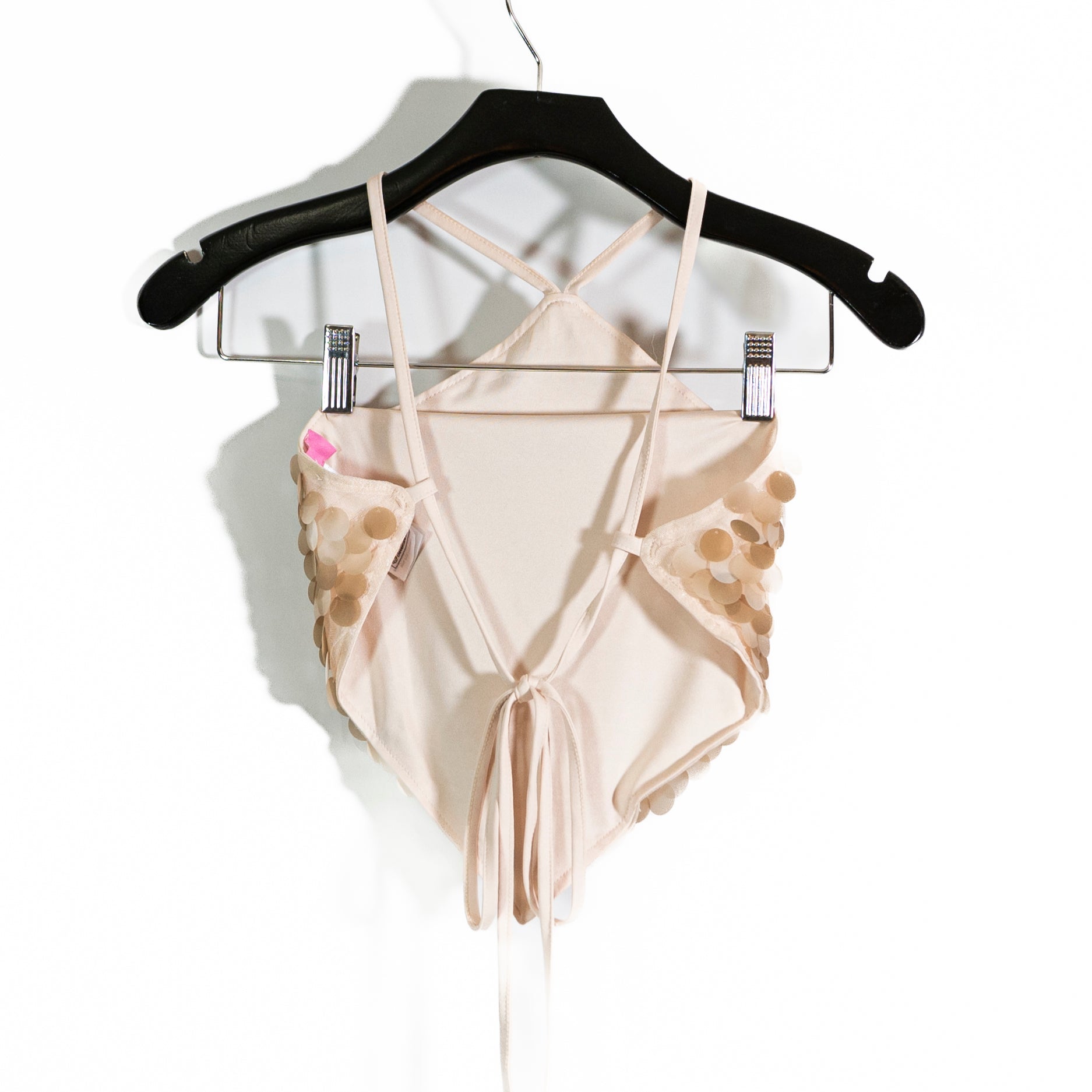 Edikted Caelia Sequin Paillette Embellished Halter Neck Open Back Tank Top XS