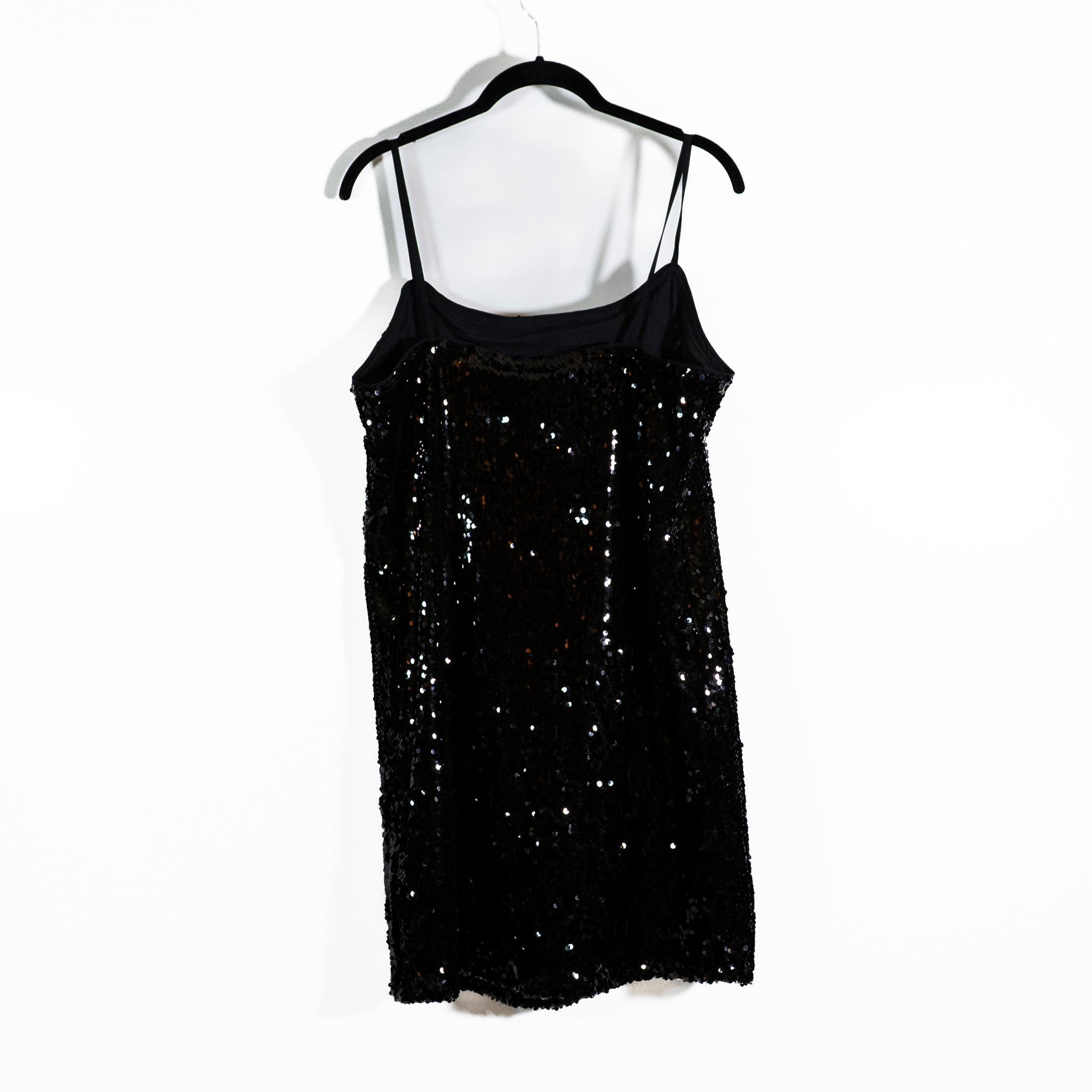 NEW Calvin Klein Sequin Embellished Sleeveless Tank Mini Party Dress Black 6