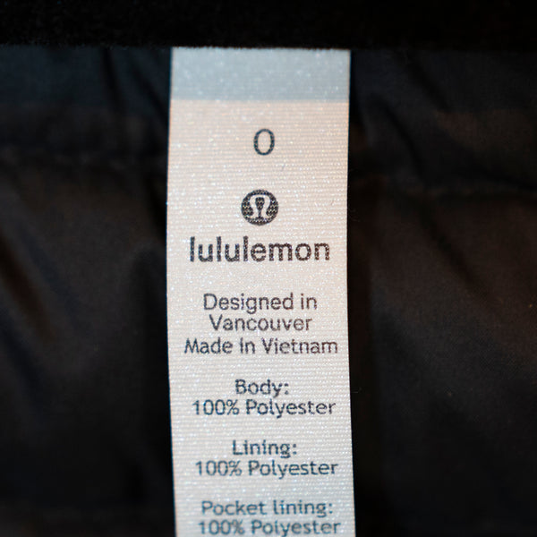 Lululemon Women's Pack It Down Quilted Feather Sleeveless Full Zip Vest Black 0