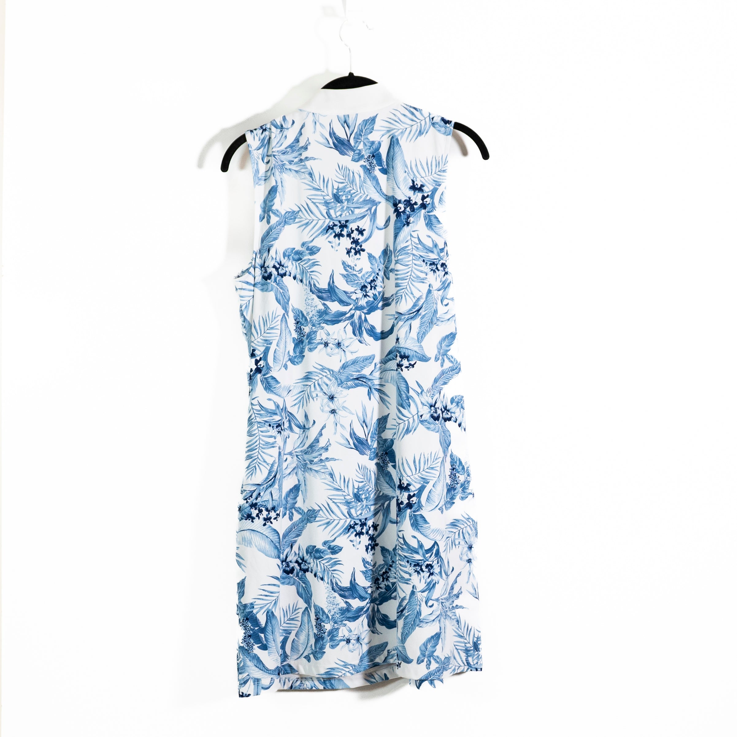 Tommy Bahama Golf Women's Sleeveless Quarter Zip Floral Mini Cooling Dress Large