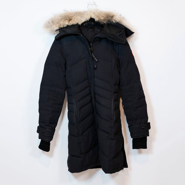 Canada Goose Lorette Parka Heritage Quilted Puffer Winter Coat Jacket Navy XXS