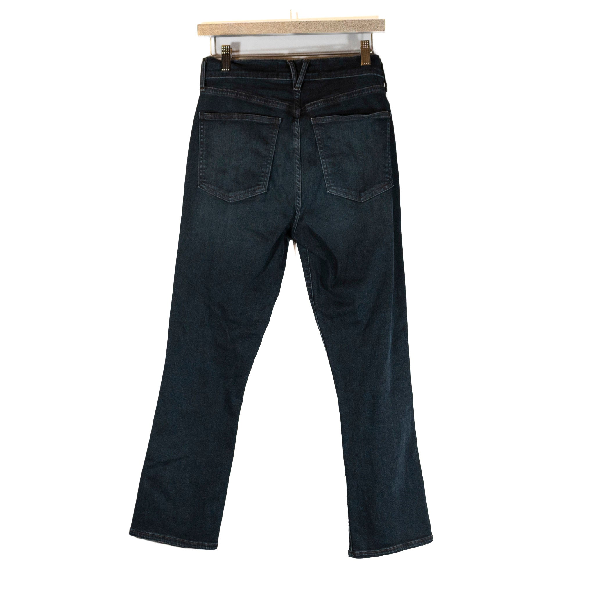 Veronica Beard Carly Kick Flare Ankle Crop Cotton Stretch Denim Dark Ink Jeans&nbsp;