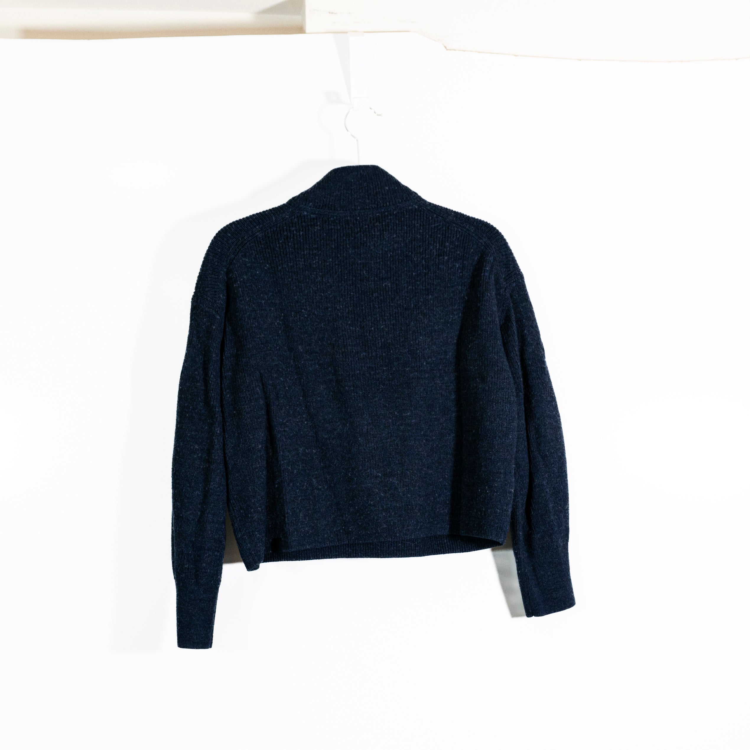 Lululemon Merino Wool-Blend Ribbed Turtleneck Sweater Heathered True Navy Blue 6