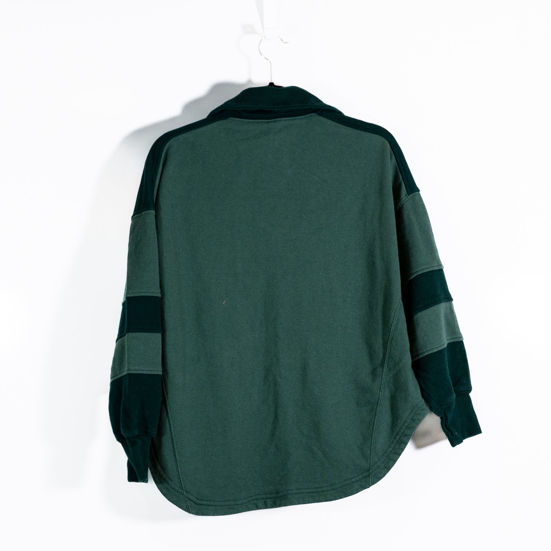 Free People x FP Movement Warm Down Cotton Terry Lined Green Pullover Sweater XS