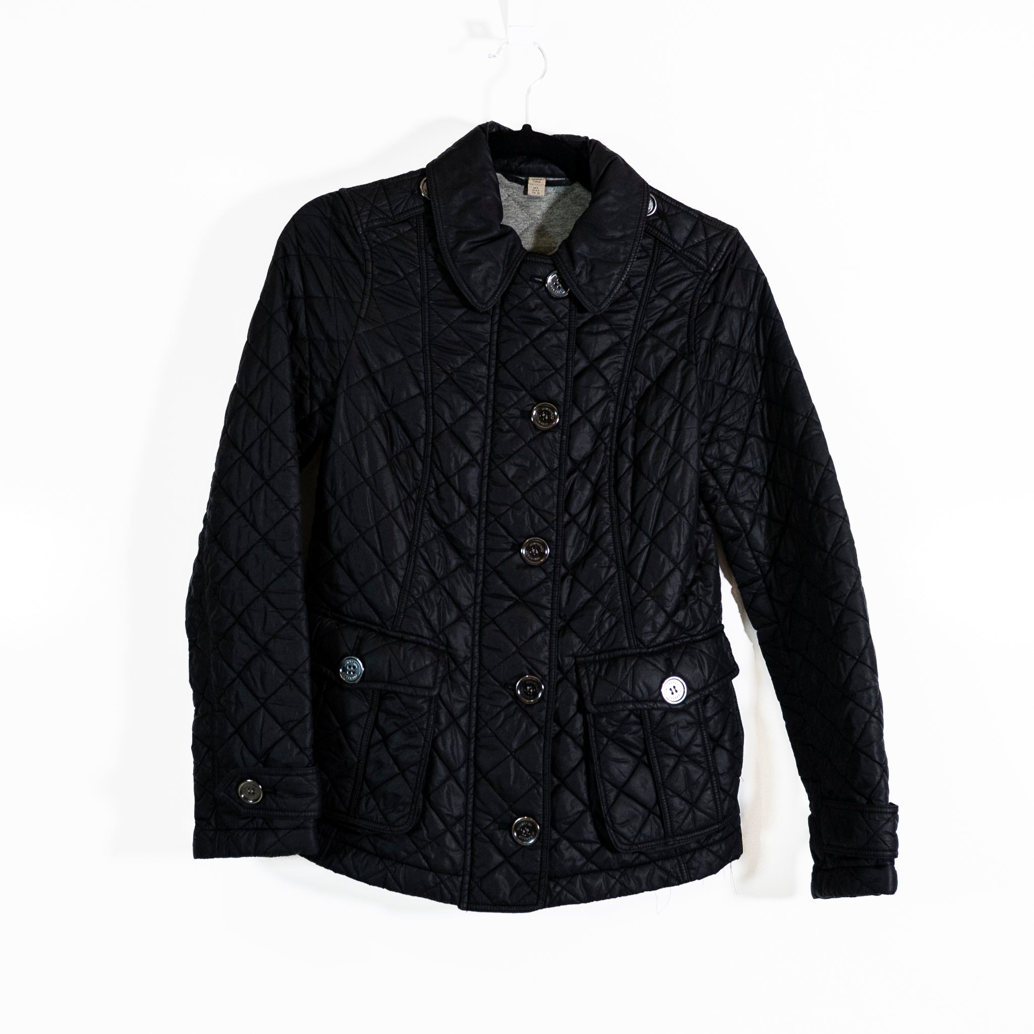 Burberry Brit Nylon Quilted Puffer Cotton Lined Button Front Collared Jacket 4