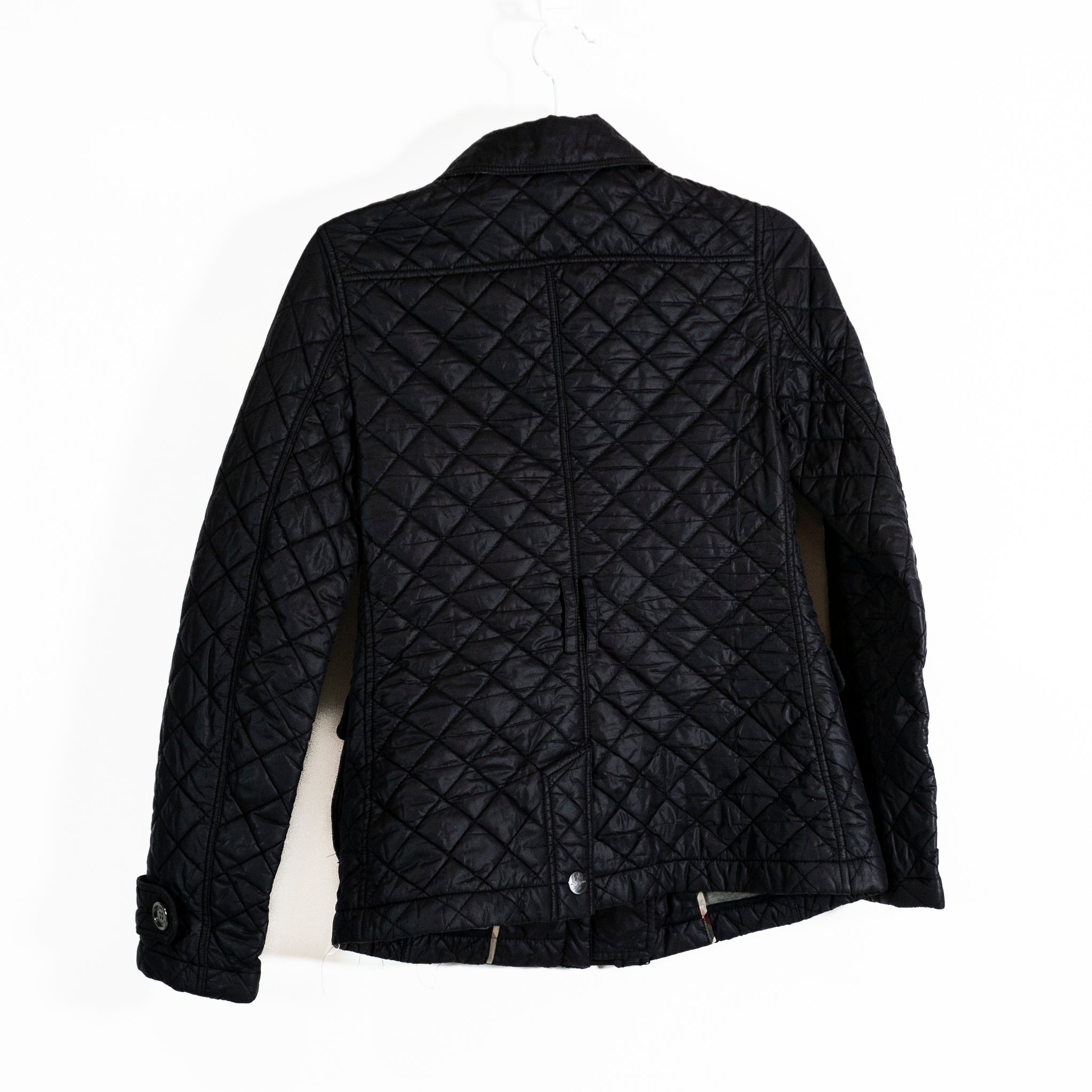 Burberry Brit Nylon Quilted Puffer Cotton Lined Button Front Collared Jacket 4