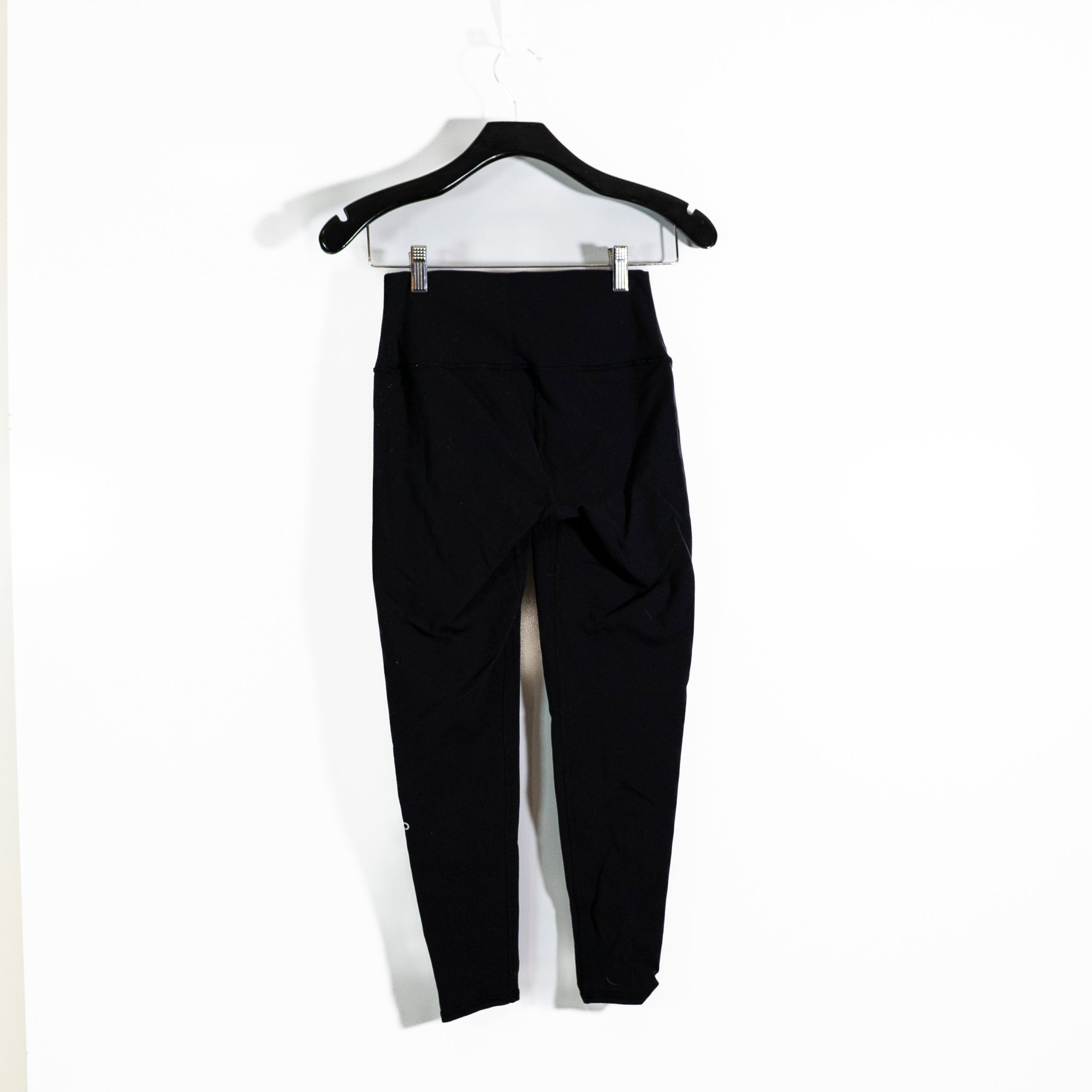 Alo Yoga Women's Cotton Blend High Rise Athletic Work Out Crop Leggings Black XS