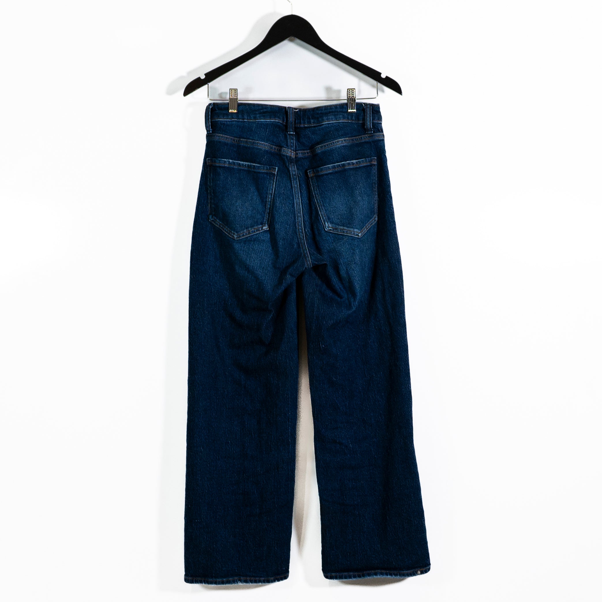 Quince Women's Bella Stretch Organic Cotton Relaxed Straight Jeans Blue 27