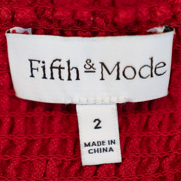 Fifth &amp; Mode O-Ring Cut Out Linen Blend Tank Strap Midi Dress Red 2