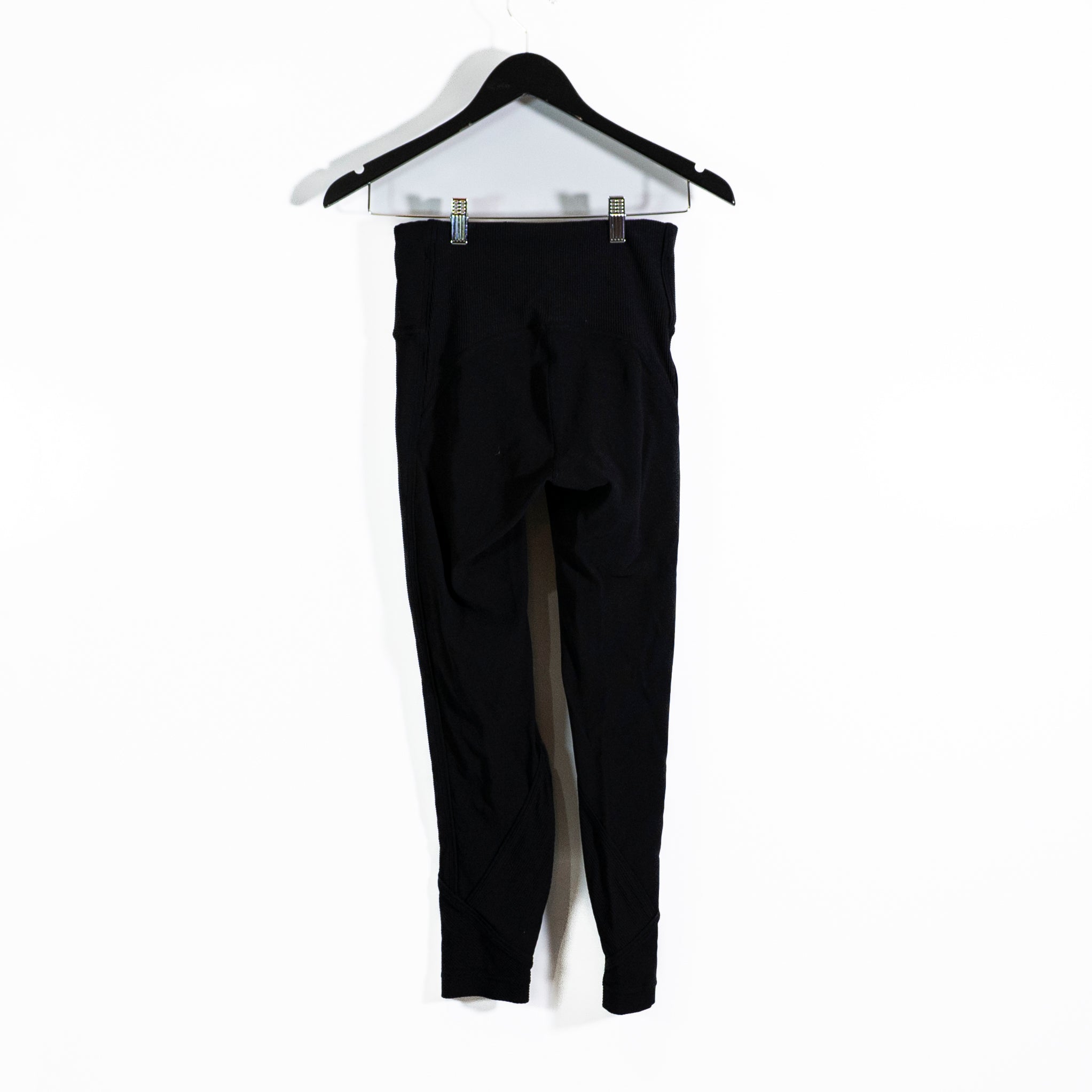 Lululemon Women's Daily Lineup 7/8 Crop Tight Leggings 25" Inseam Ribbed Black 6