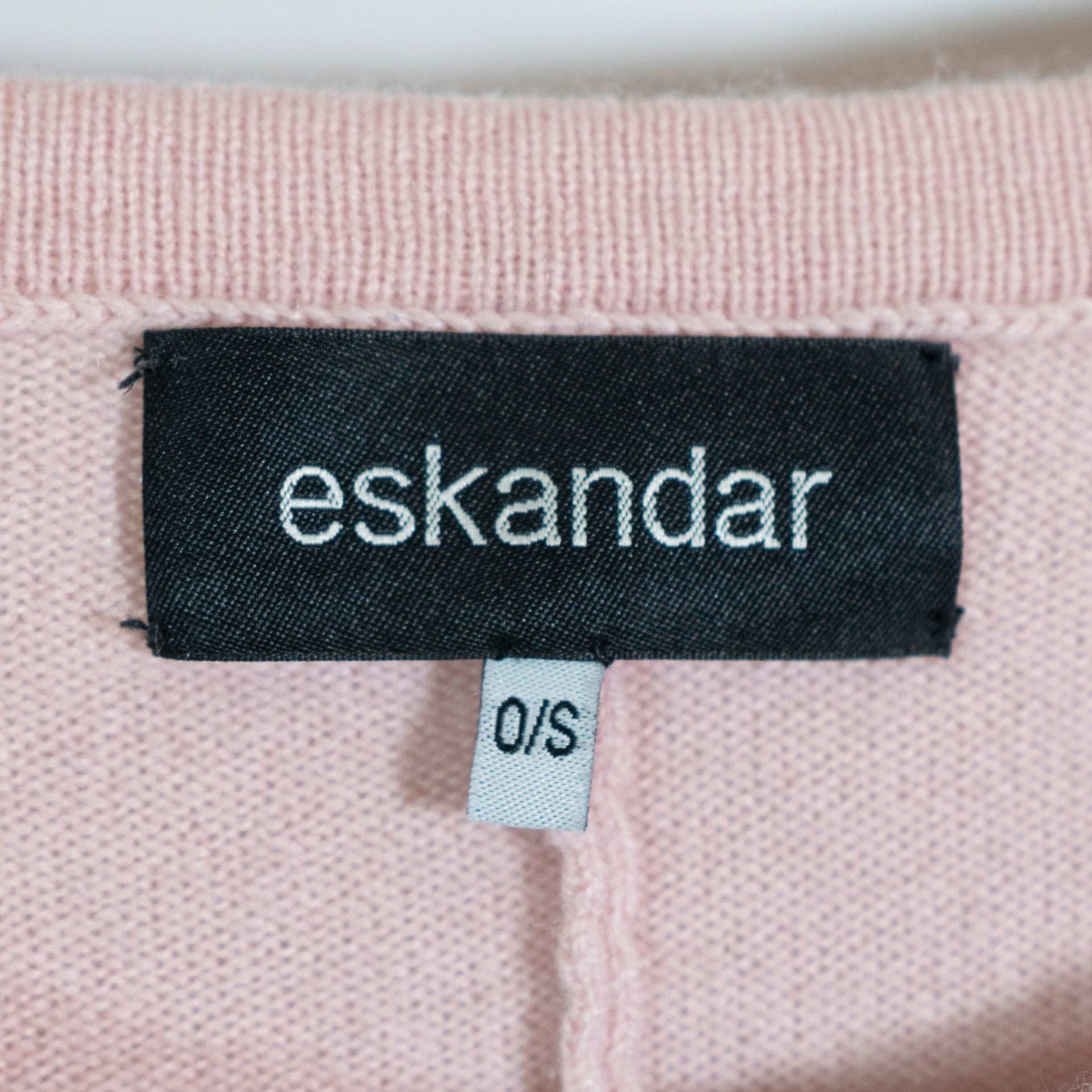 Eskandar Women's 100% Cashmere Knit Crew Neck Long Sleeve Pullover Sweater Pink