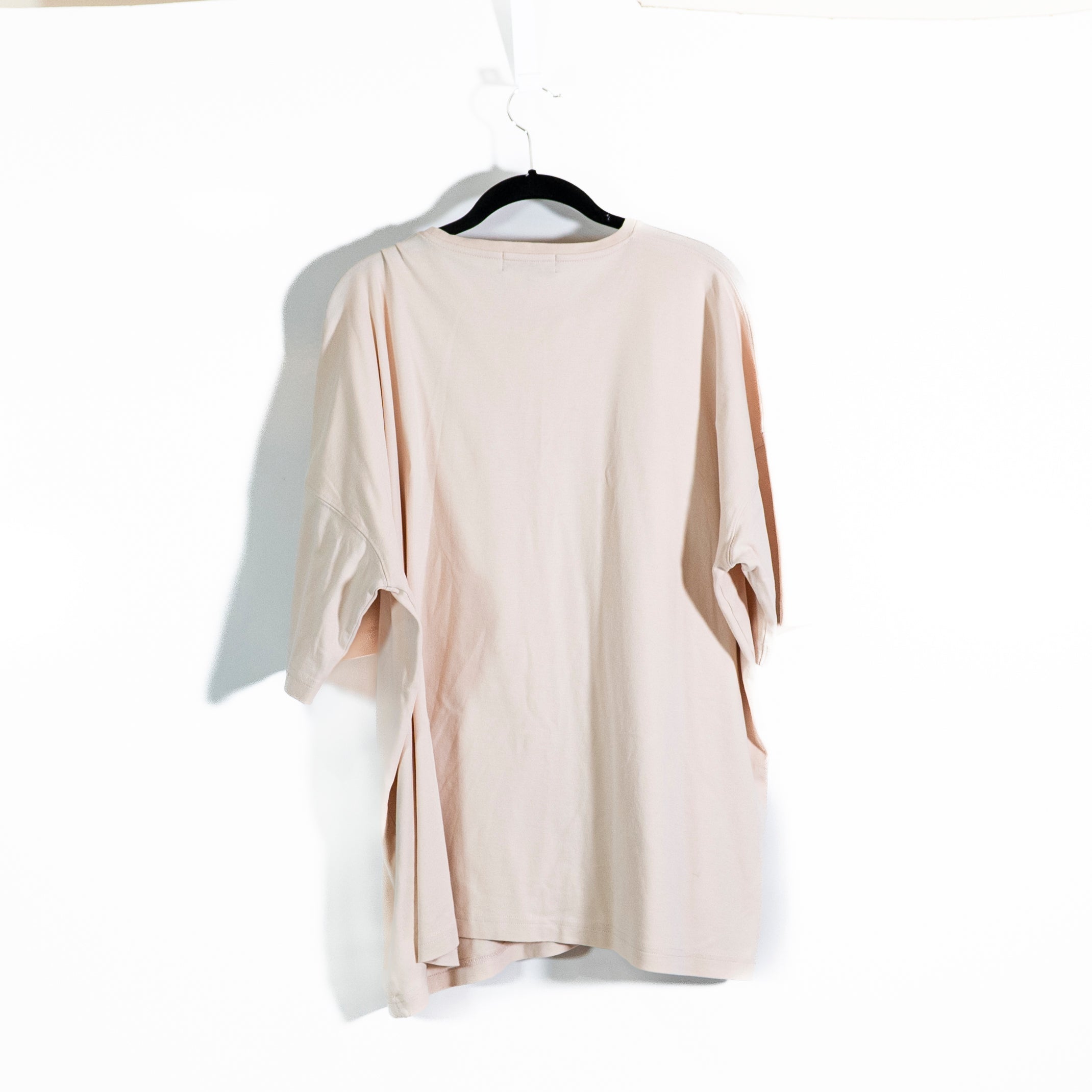 Eskandar Pima Cotton Crew Neck Half Sleeve Tee Shirt Pink Neutral OS