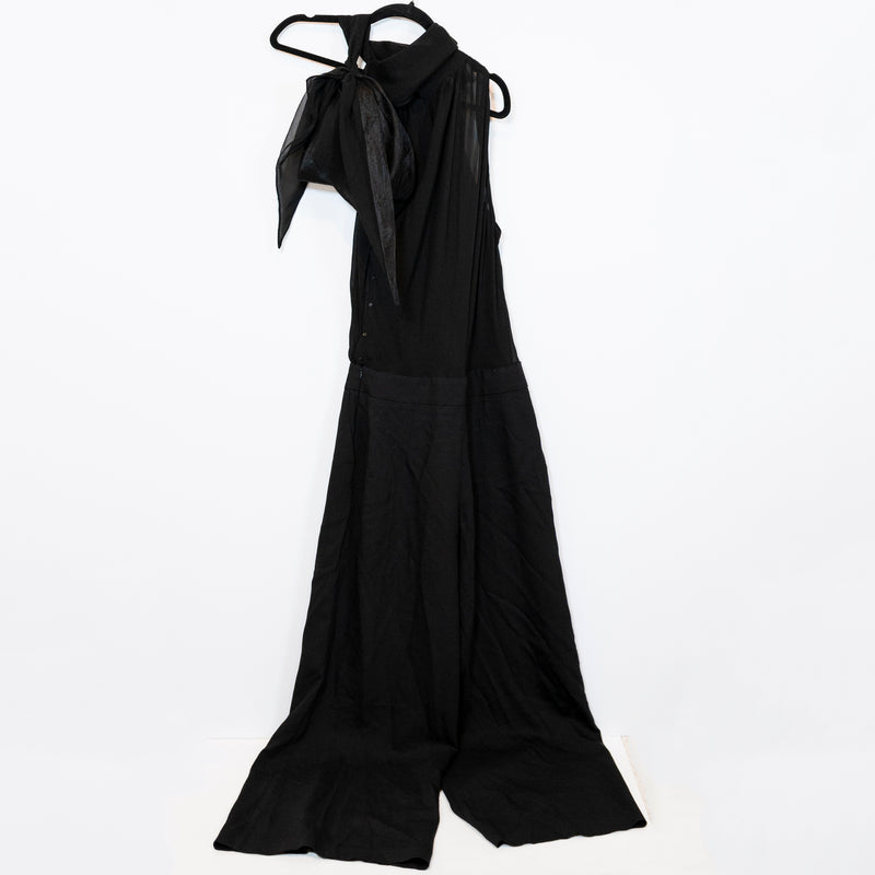 Goop G. Silk Chiffon Semi Sheer Halter Neck Sleeveless Full Length Jumpsuit 8