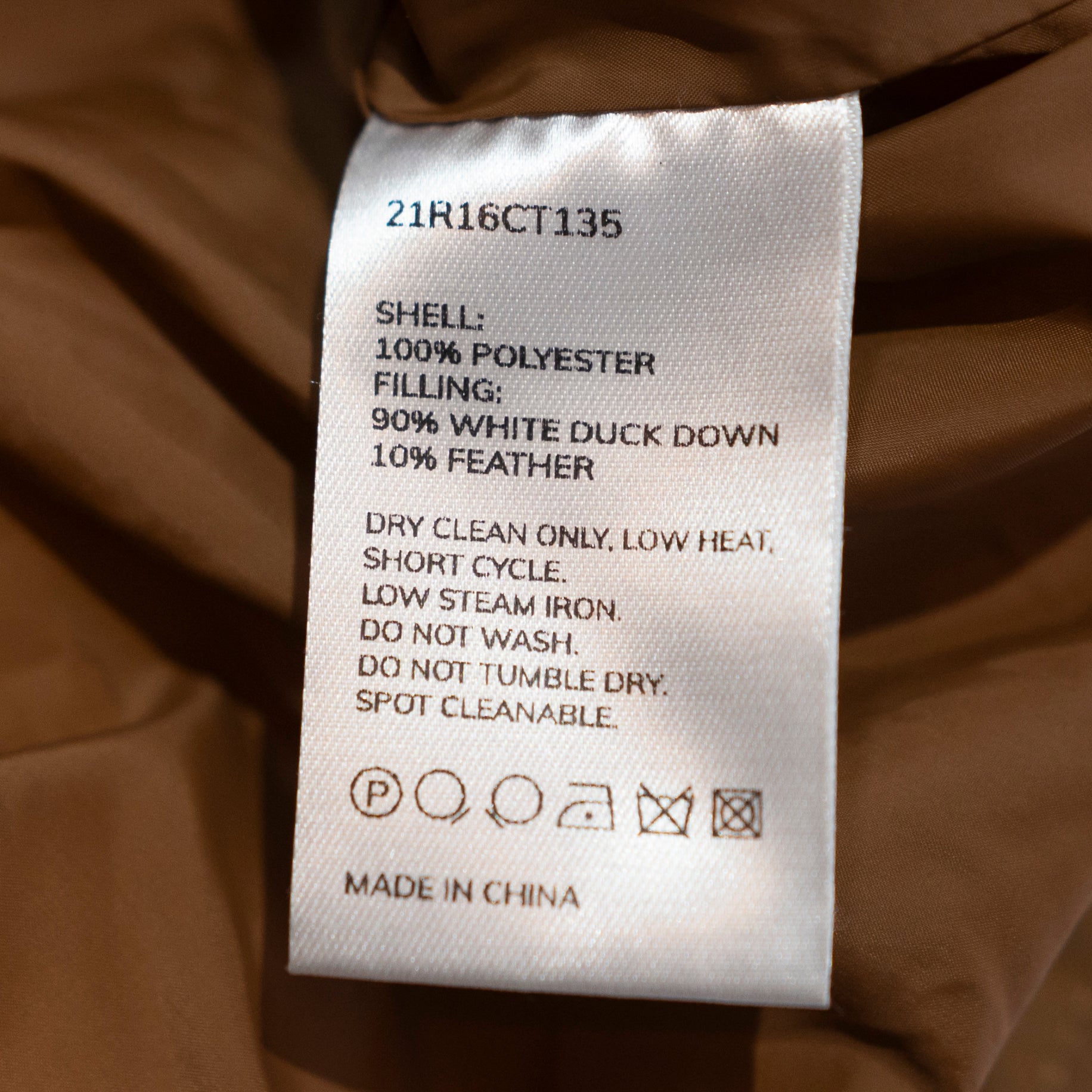 Nap Women's White Duck Down Feather Quilted Puffer Oversized Coat Jacket Brown S