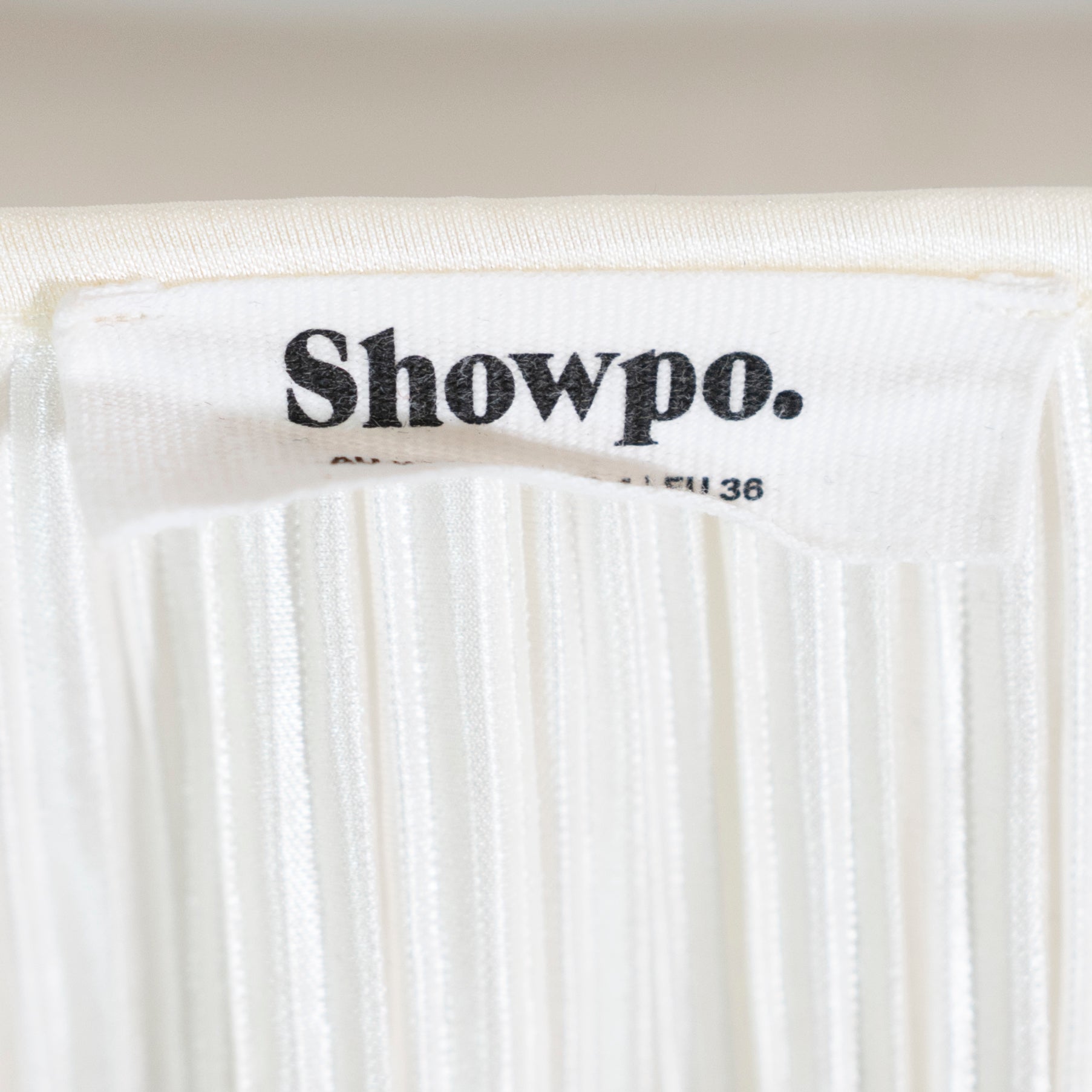 Showpo Jondra Ruched Front Long Sleeve Plisse Satin Blouse In Cream 4