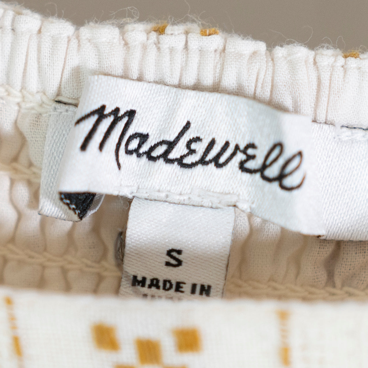 Madewell Cotton Square Neck Puff Short Sleeve Mini Dress In Jacquard Stripe S
