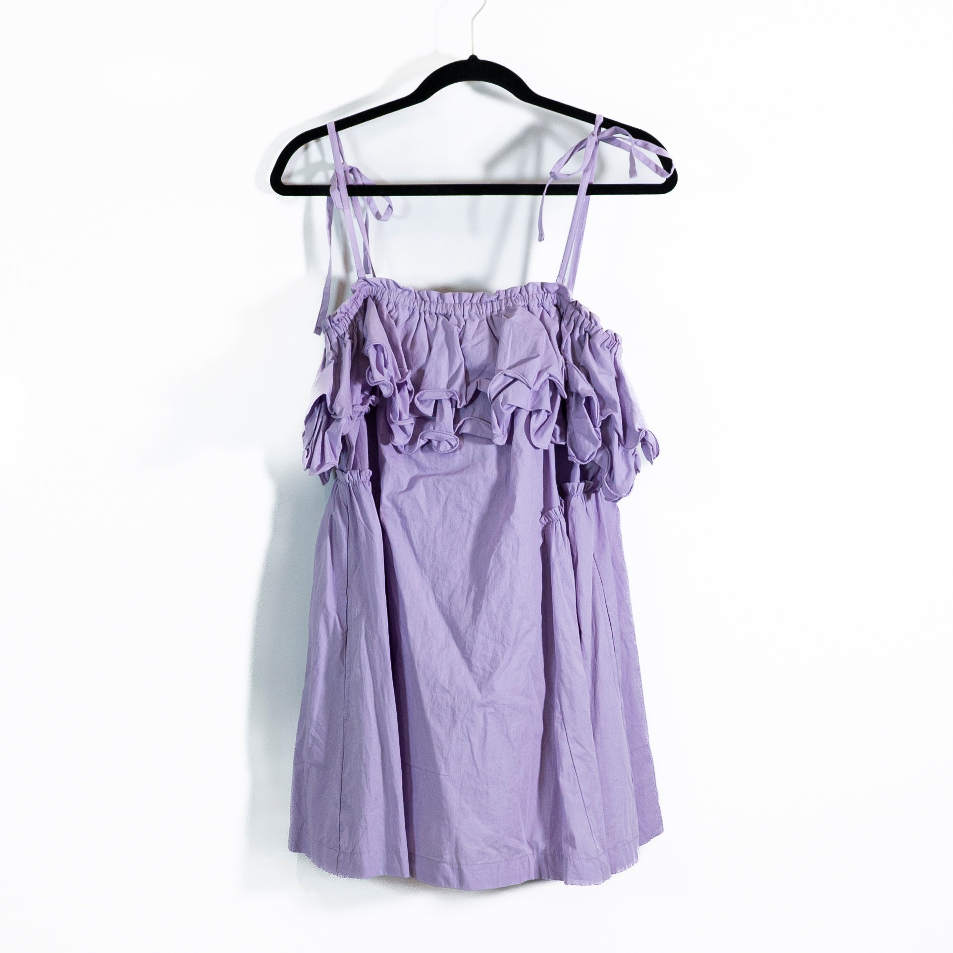 Free People Free-est Have A Thing For You Cotton Ruffle Dress Lavender Fields S