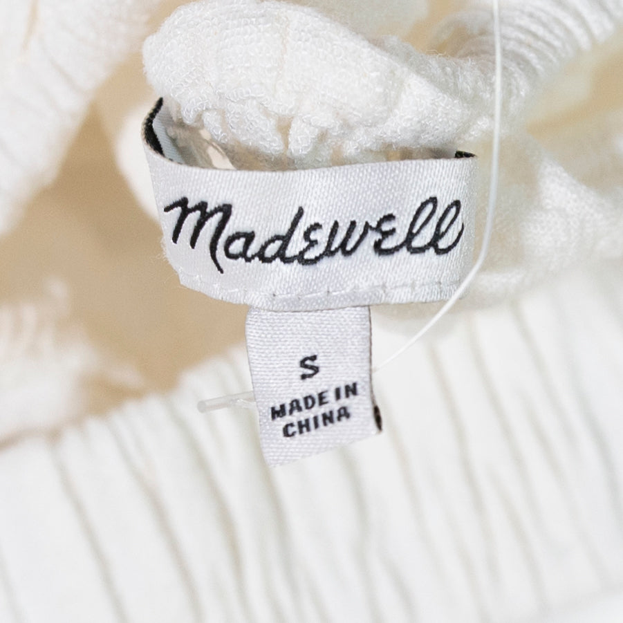 Madewell Fresca Fruit Embroidered Pullover Scoop Neck Midi Dress White Small