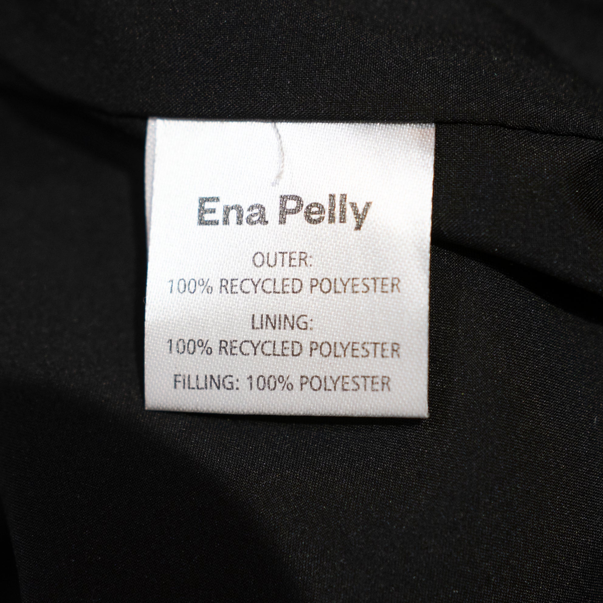 Ena Pelly Women's Recycled Quilted Cropped Puffer Jacket Black White 6