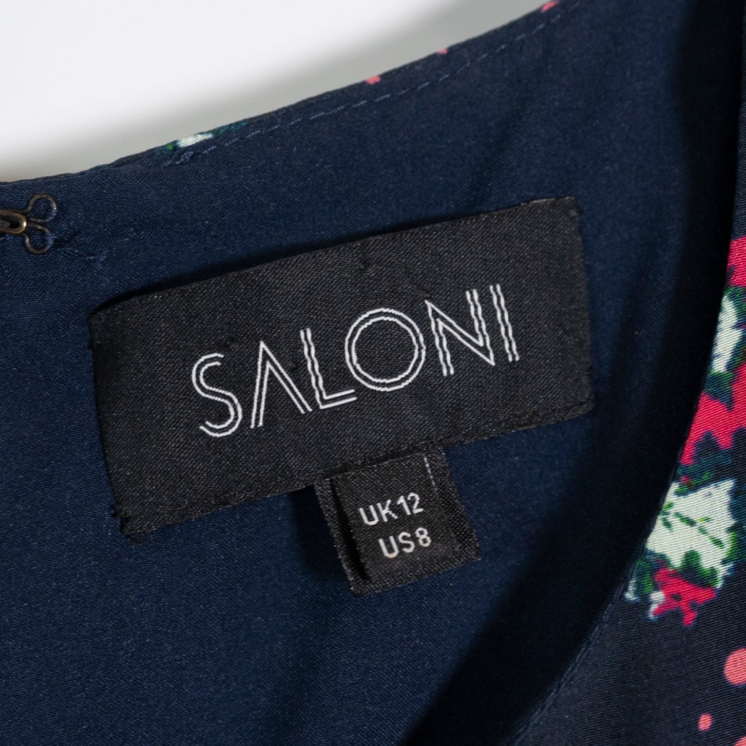 Saloni Bianca Silk Chiffon Mix Print Pattern Cap Short Sleeve Midi Dress 8