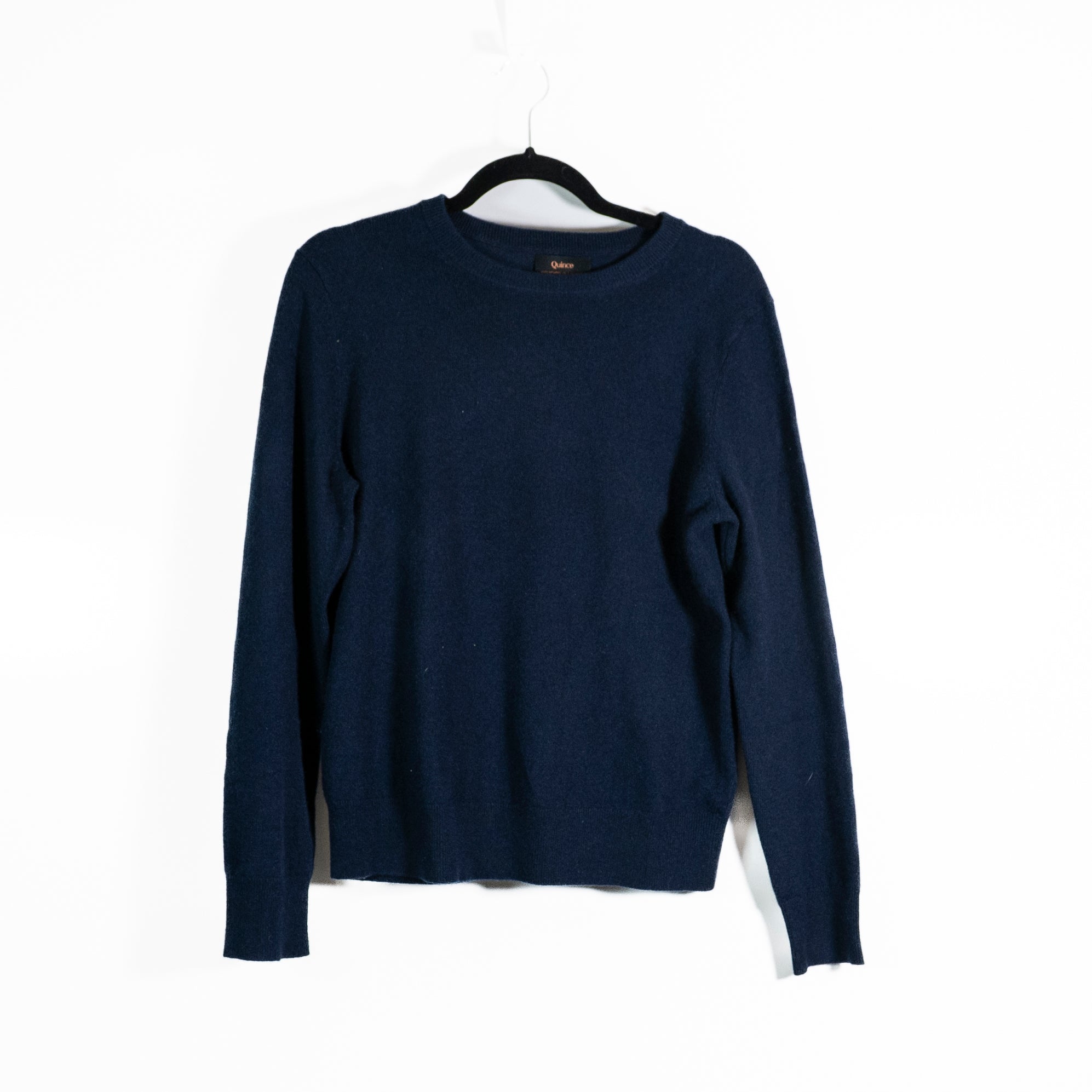Quince Women's Mongolian Cashmere Knit Crewneck Pullover Sweater True Navy M