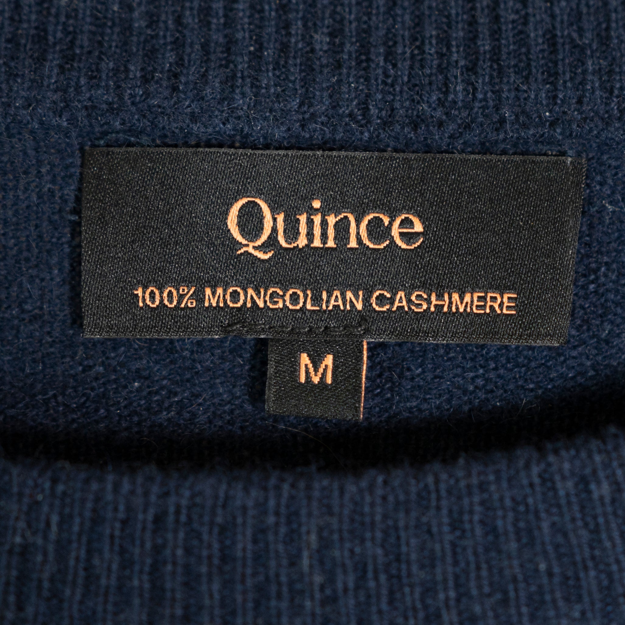 Quince Women's Mongolian Cashmere Knit Crewneck Pullover Sweater True Navy M