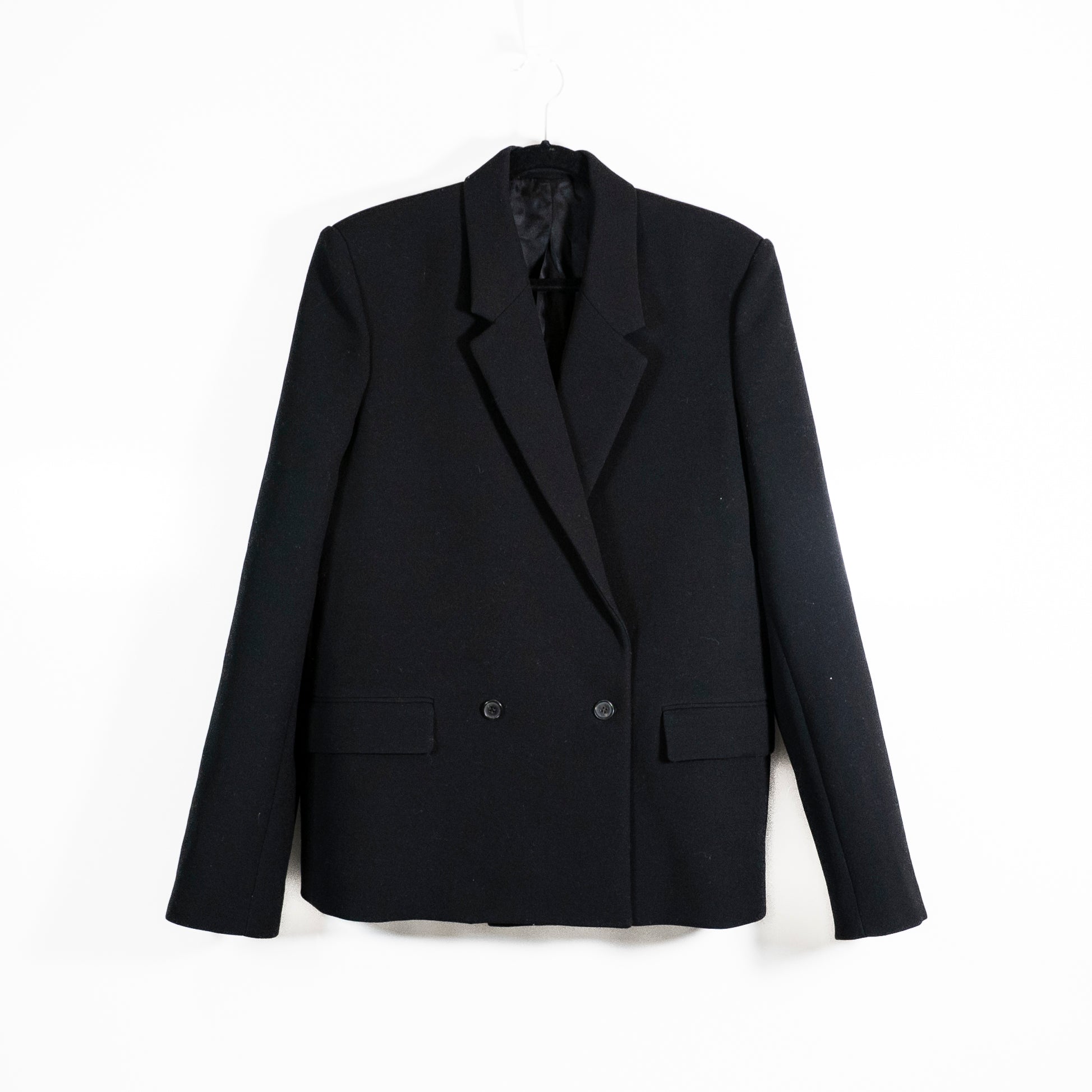 NEW Wardrobe.NYC X Hailey Bieber HB Wool Structured Blazer Jacket Black Medium