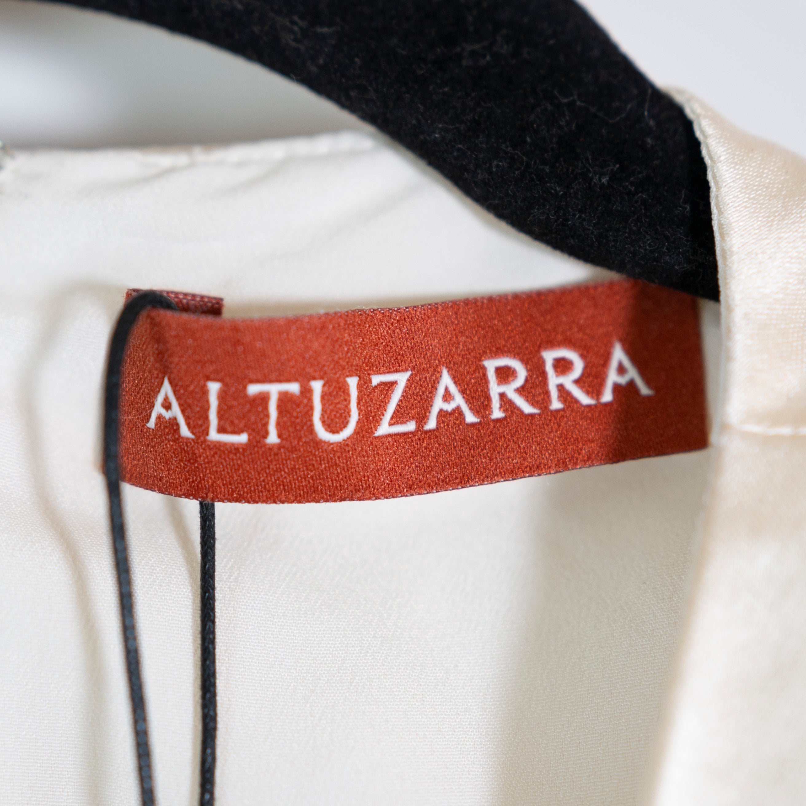 NEW Altuzarra Tizzy Gathered Belted Silk Satin Sleeveless Top Blouse Tapioca 0