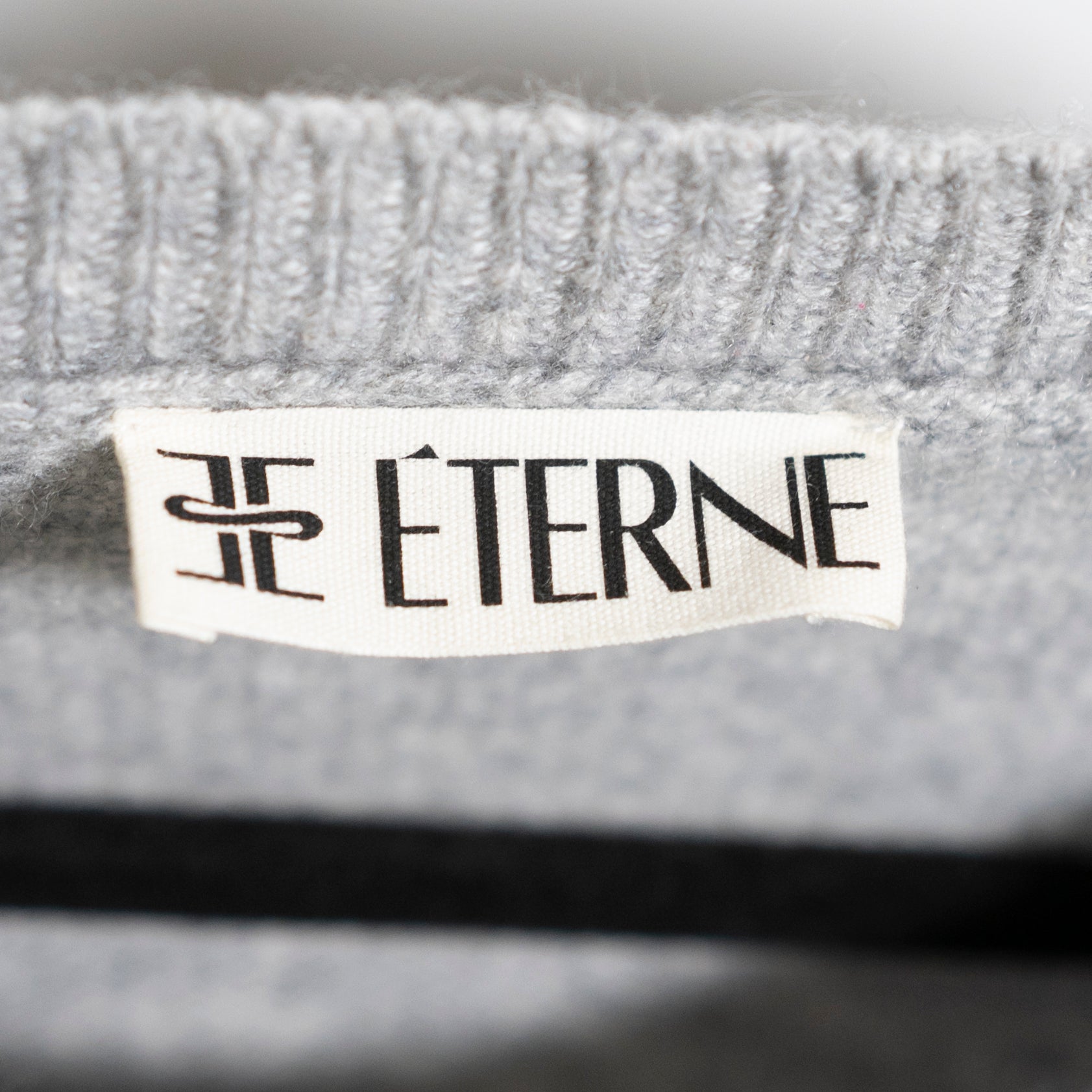 Eterne 100% Cashmere Knit Stretch Crew Neck Pullover Sweater Gray XS/S