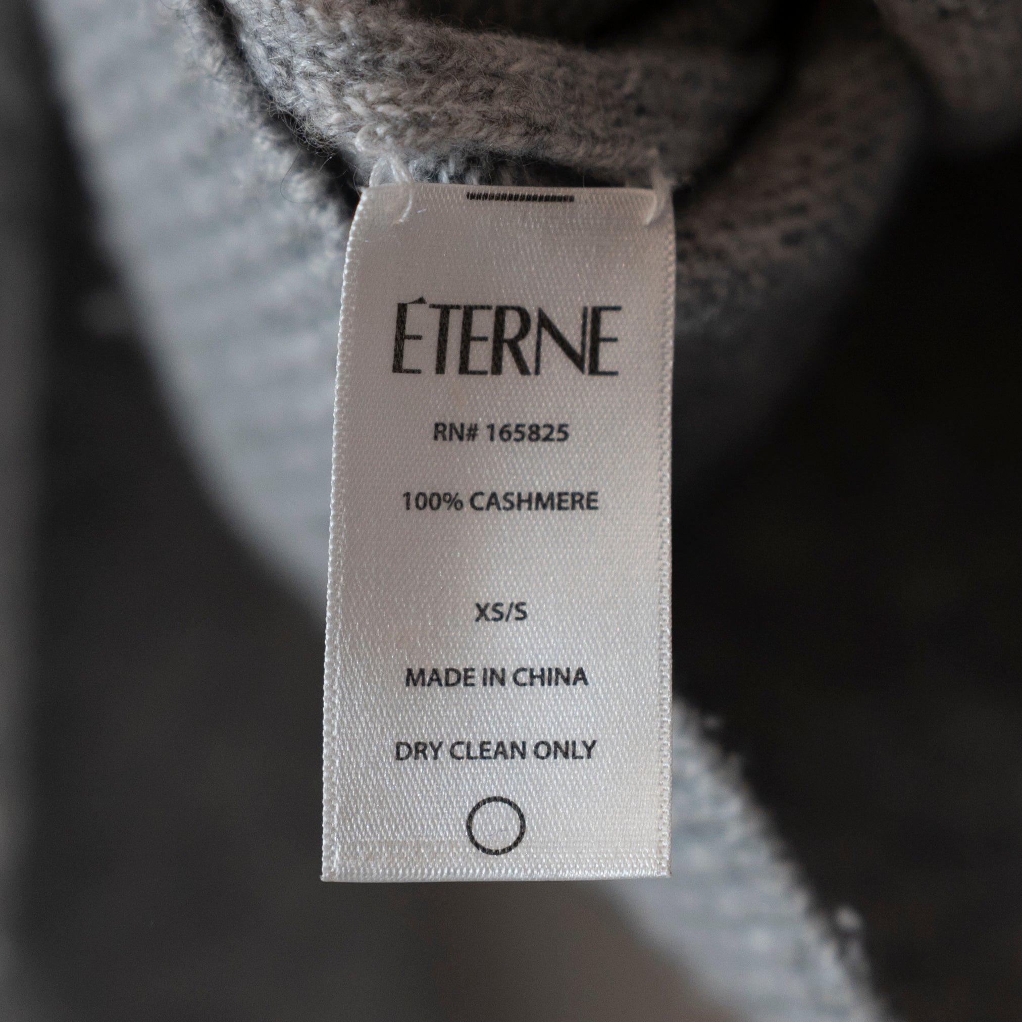 Eterne 100% Cashmere Knit Stretch Crew Neck Pullover Sweater Gray XS/S