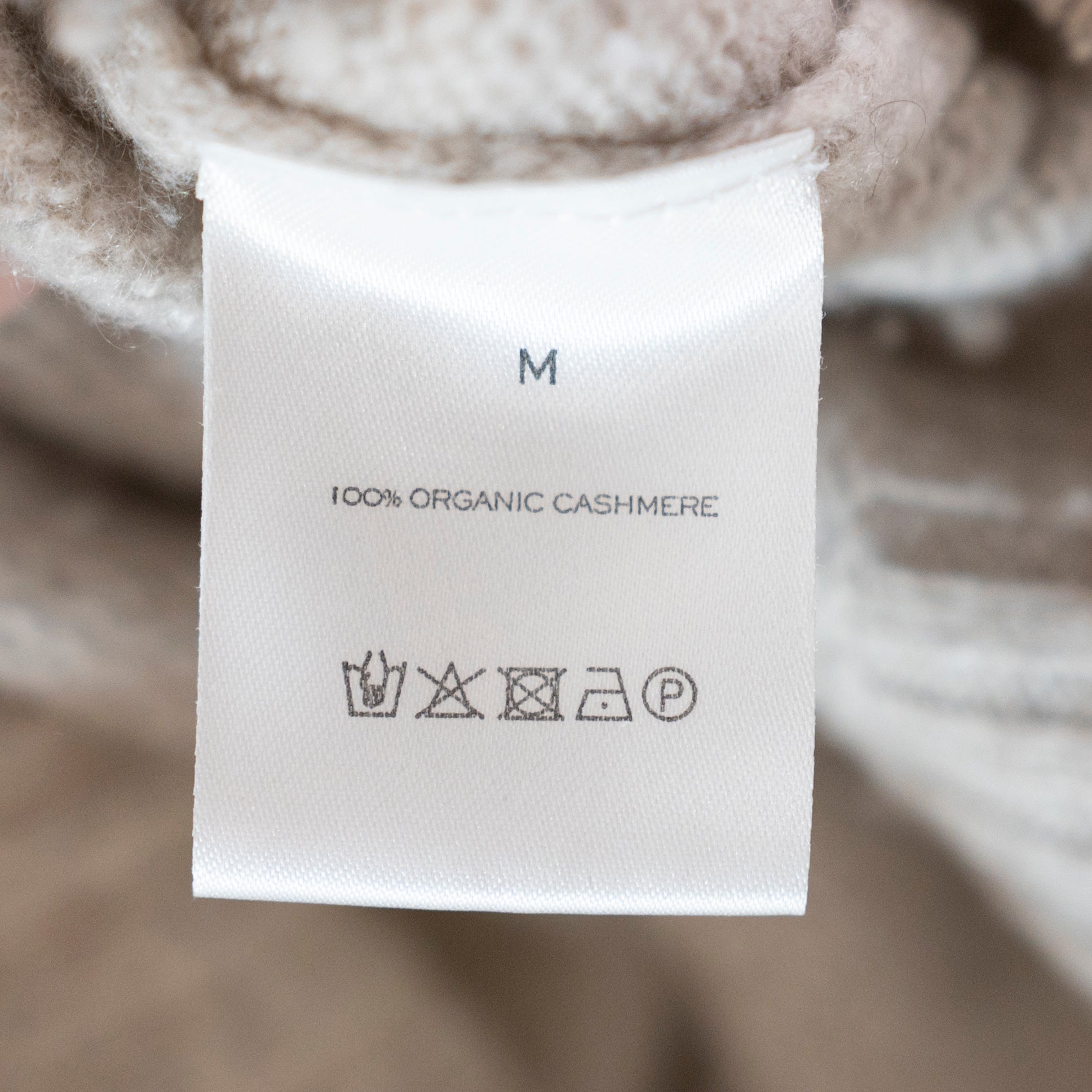 Almada 100% Organic Cashmere Knit Stretch Crew Neck Pullover Sweater Neutral M