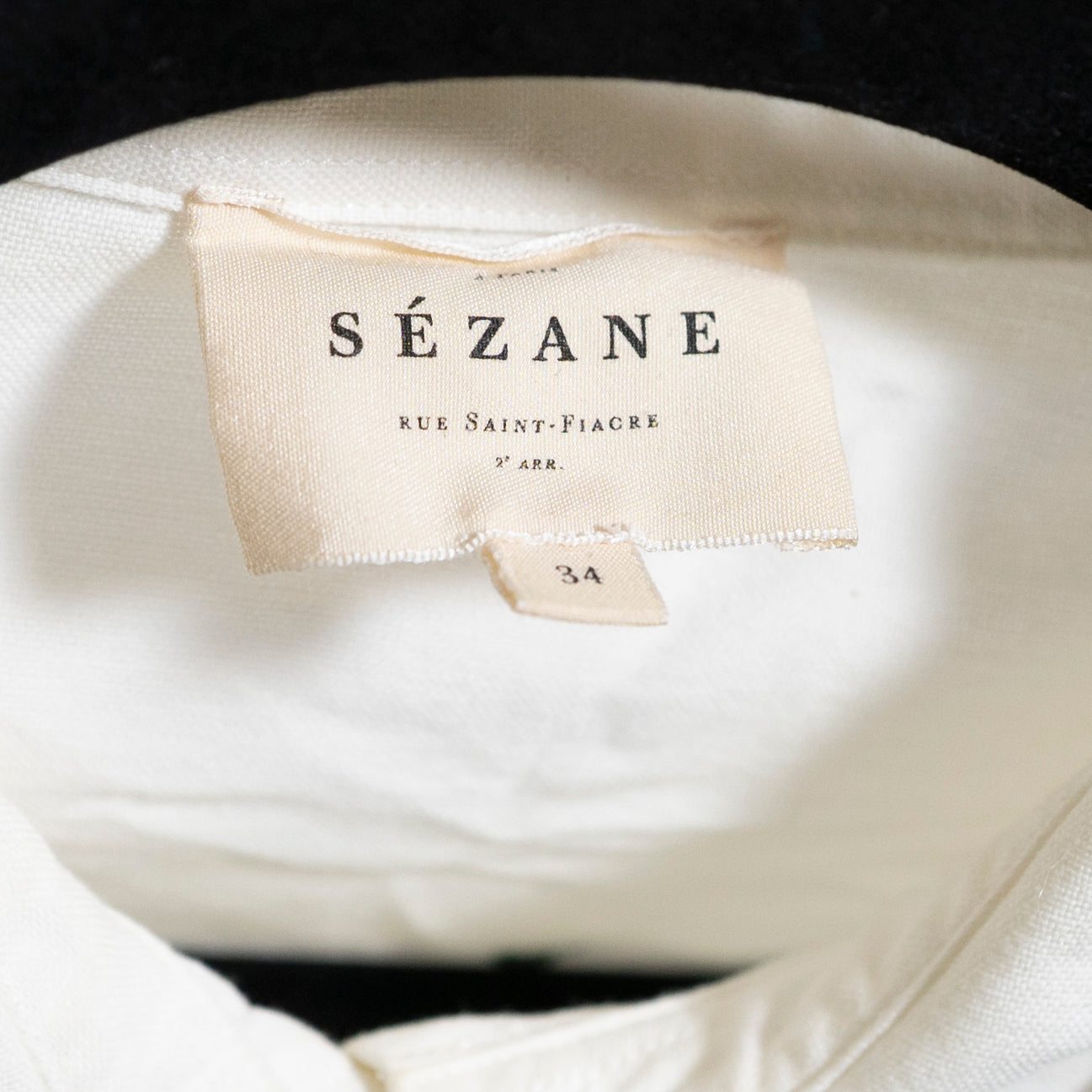 Sezane Tomboy Cotton Collared Long Sleeve Button Down Shirt Blue Hearts Small