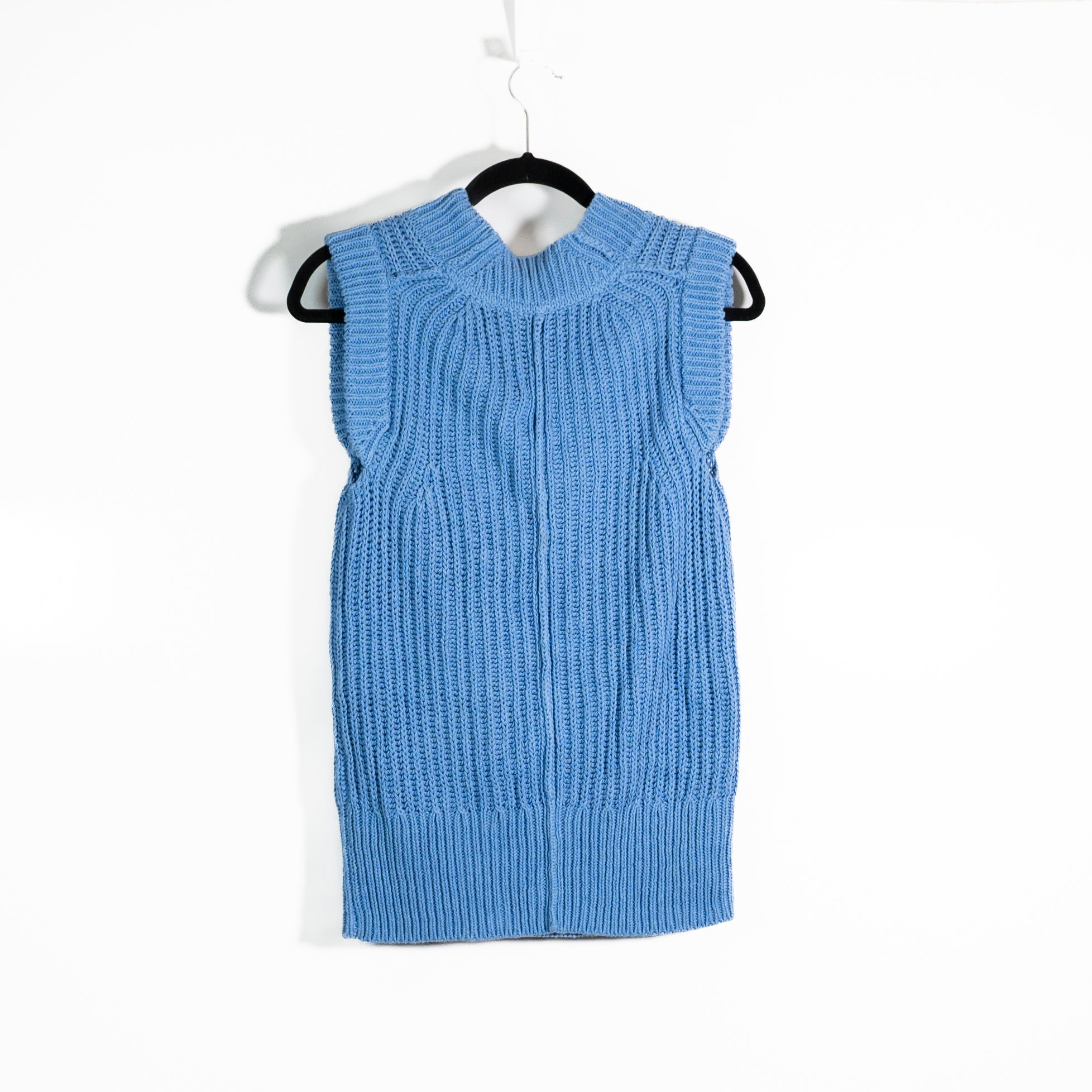 Brochu Walker Women's The Uma Linen Cotton Knit Sleeveless V Neck Sweater Blue S