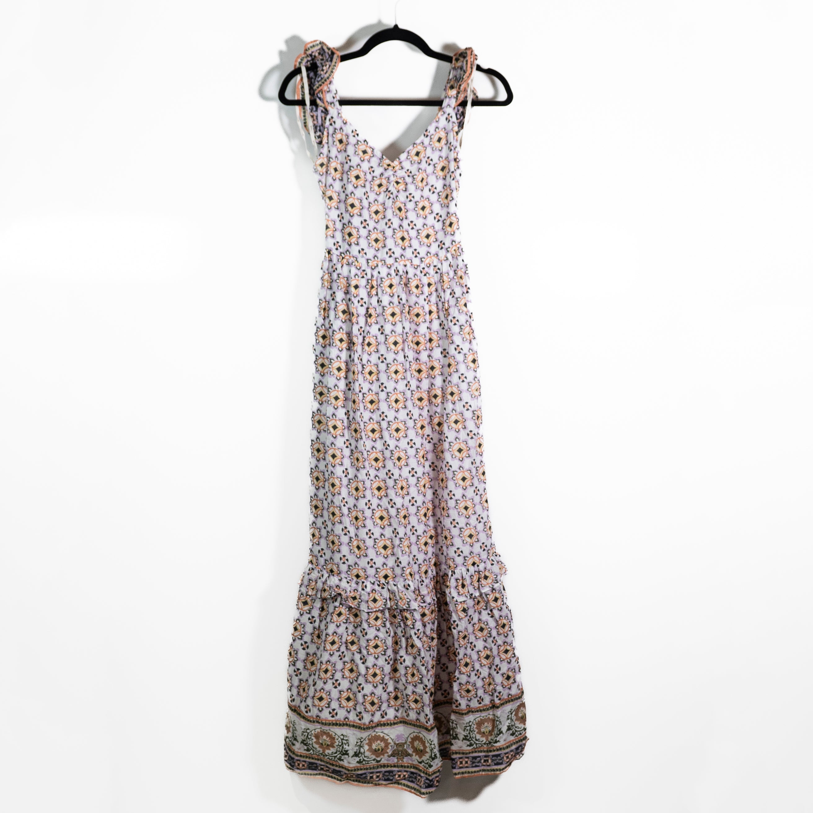 Cleobella Nica Organic Cotton Sweetheart Neckline Tiered Maxi Dress Marrakesh XS
