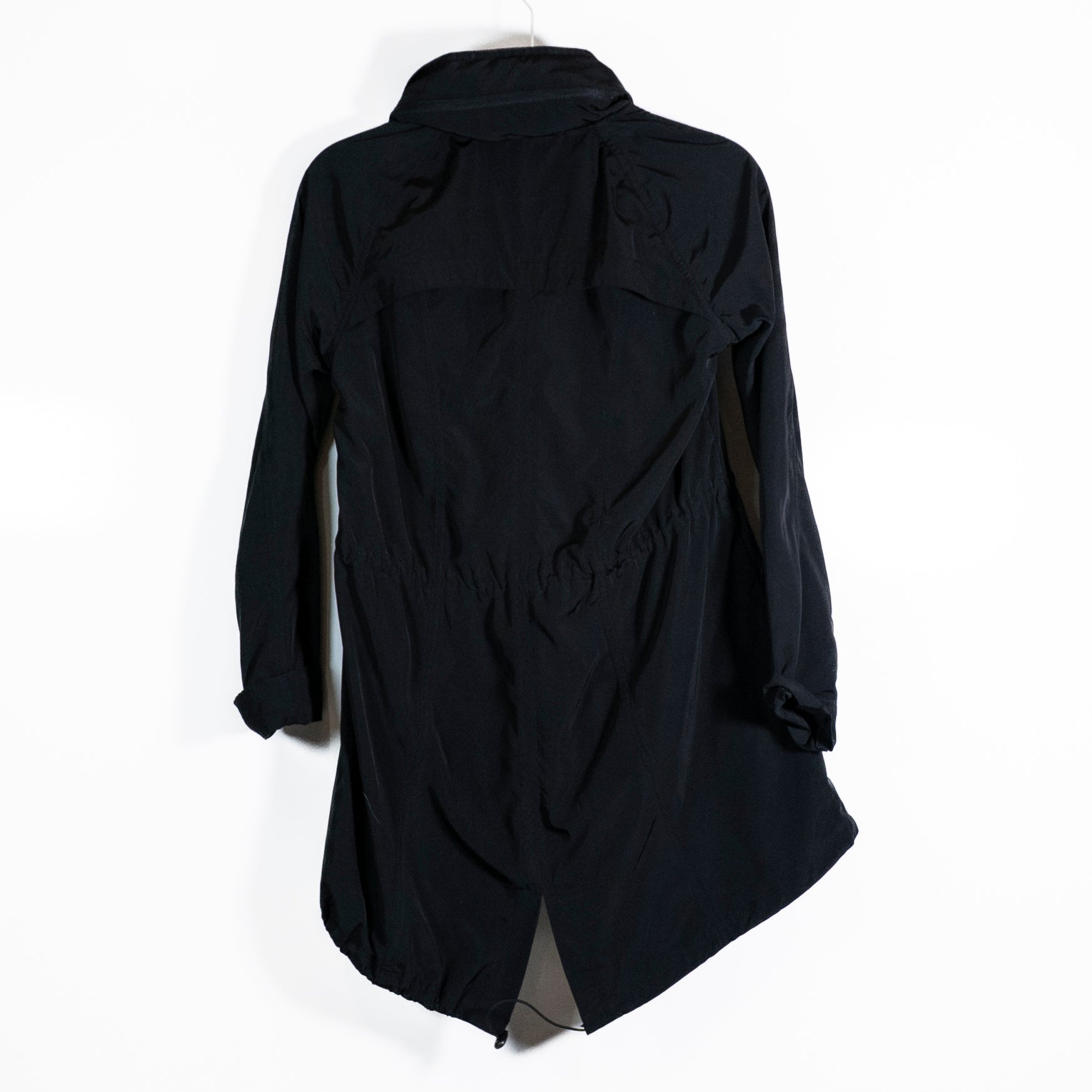 Athleta Women's Drippity Water Resistant Cinch Waist Rain Jacket Coat Black XXS