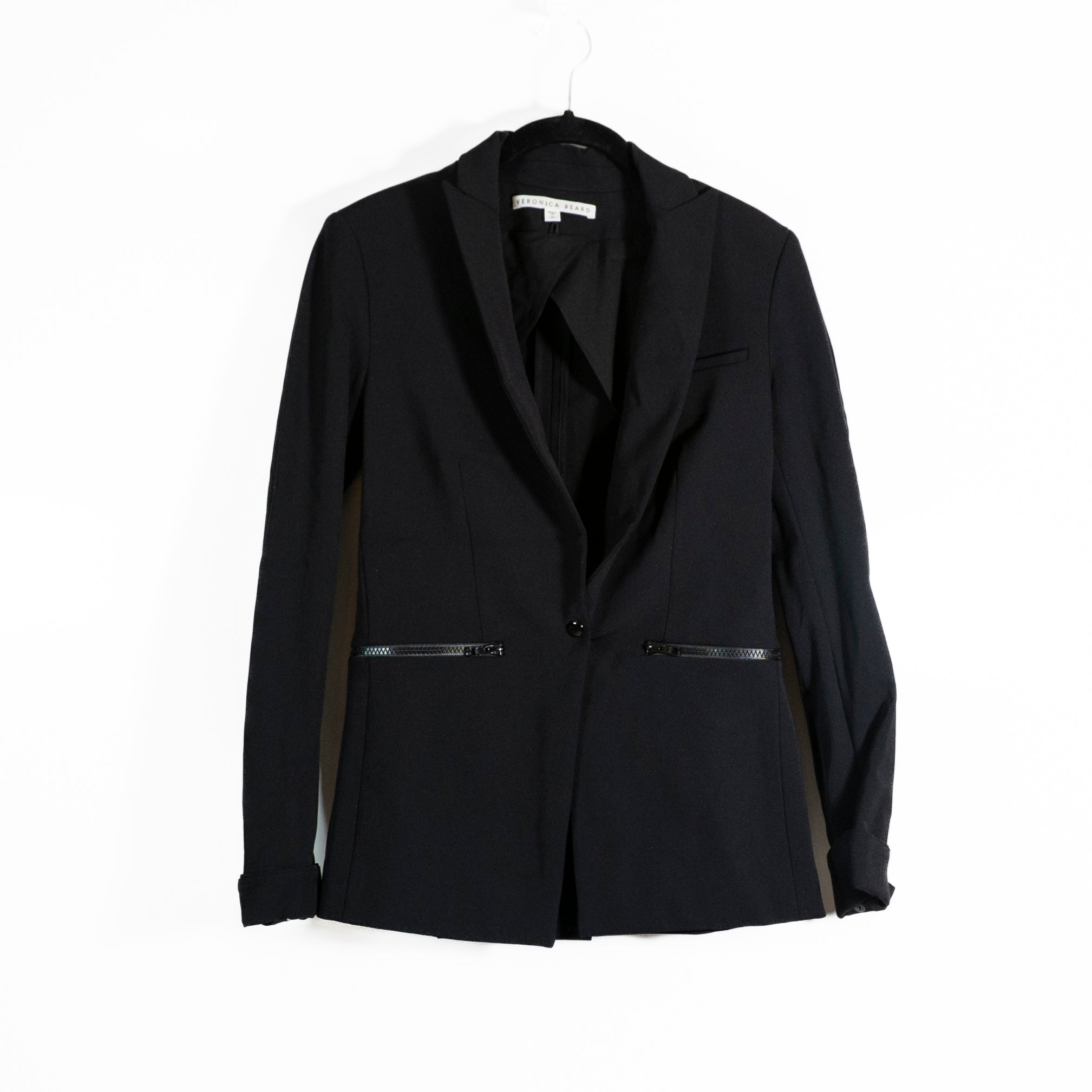 Veronica Beard Women's Iconic Scuba Dickey One Button Blazer Jacket Black 00