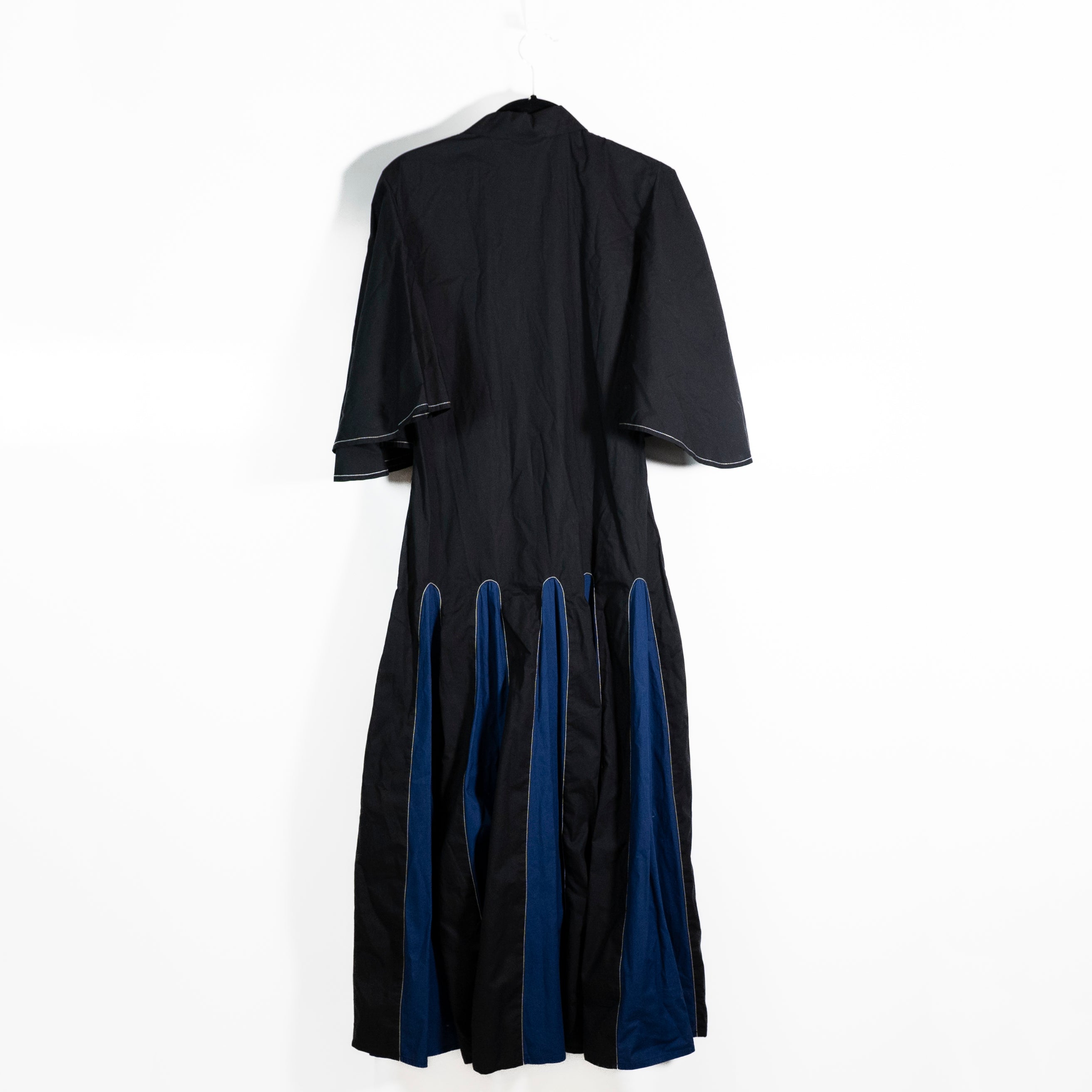 Lovebirds Talia Cotton Poplin Collared Button Front Pleated A Line Midi Dress XS