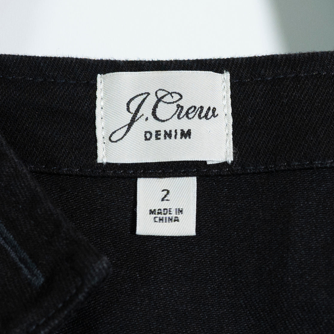 J. Crew Women's Cotton Stretch Square Neck One Piece Jumper Jumpsuit Black 2