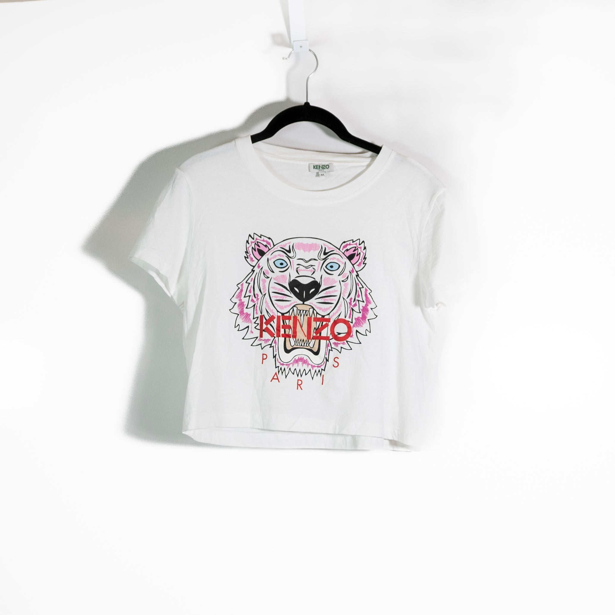 Kenzo Women's Cotton Tiger Graphic Print Pattern Short Sleeve Tee Shirt Top M