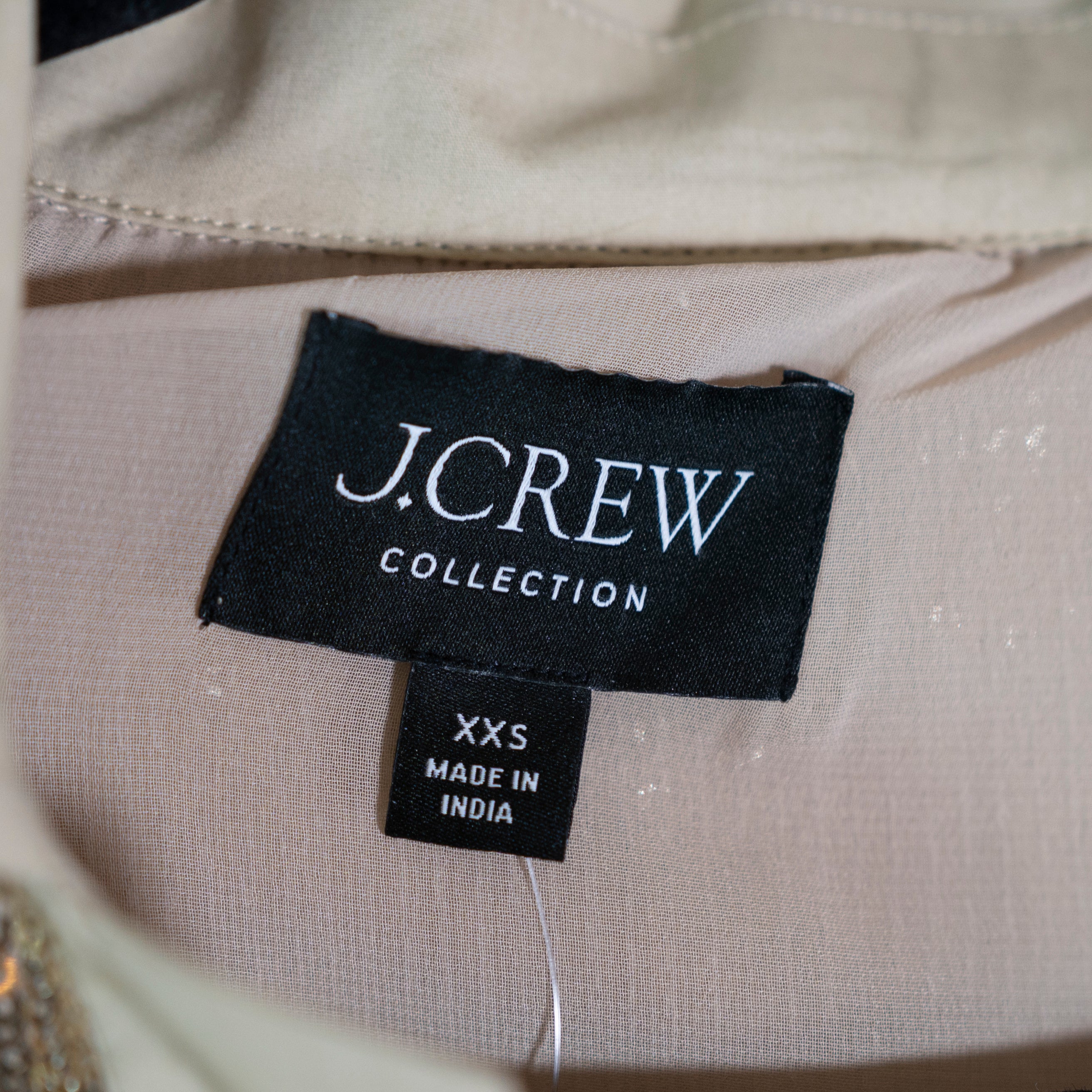 NEW J. Crew Collection Women's Limited-Edition Sequin V-Neck Collared Shirt Gold