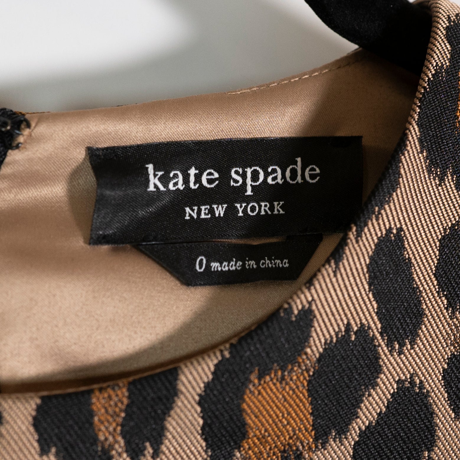 Kate Spade Modern Cheetah Leopard Animal Print Pattern Brocade Mini Dress 0