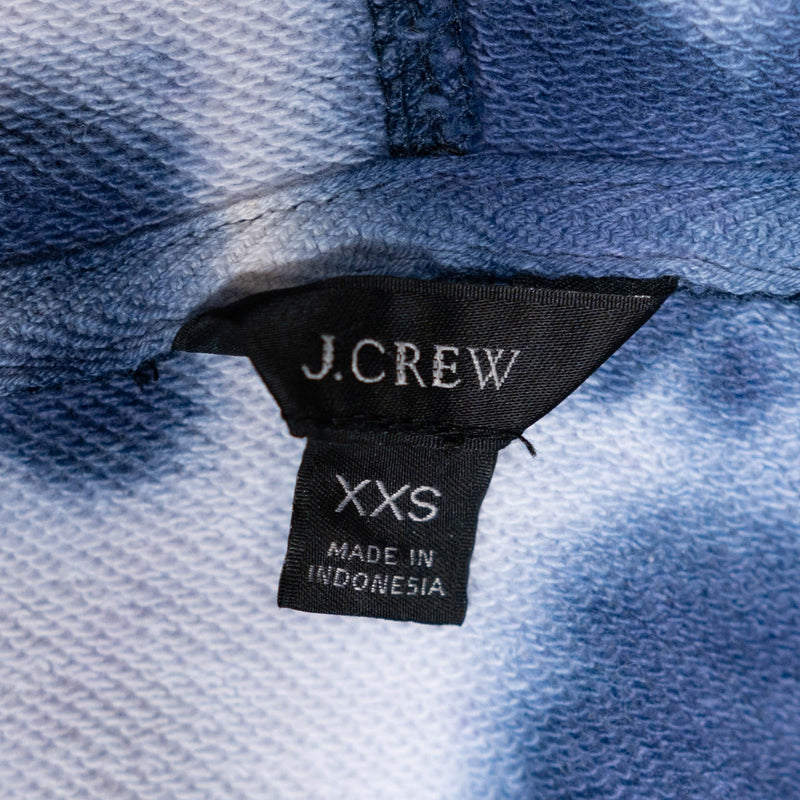 J. Crew Blue Tie Dyed Original Cotton Terry Pullover Hoodie Sweatshirt Sweater