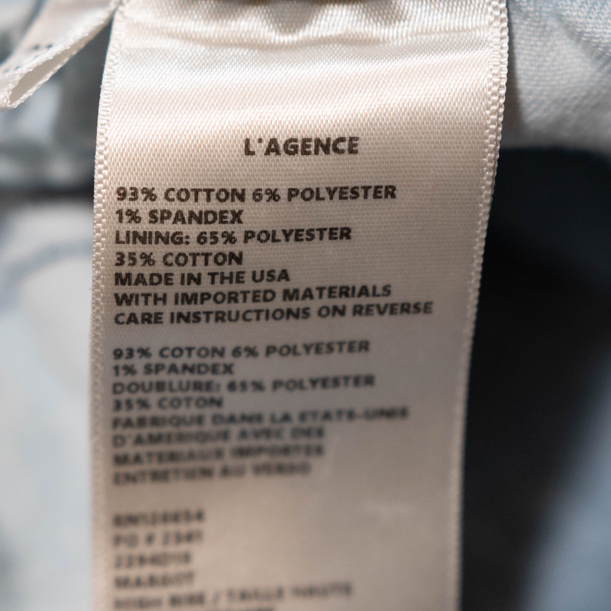 L'Agence Margot High Rise Skinny Cotton Stretch Denim Jeans Celestial Bleached