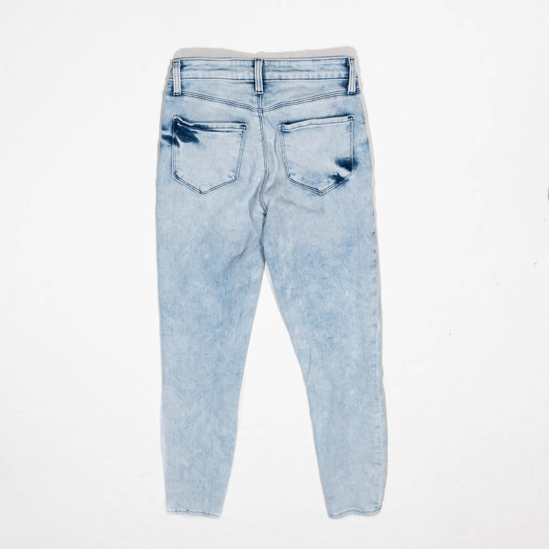 L'Agence Margot High Rise Skinny Cotton Stretch Denim Jeans Celestial Bleached