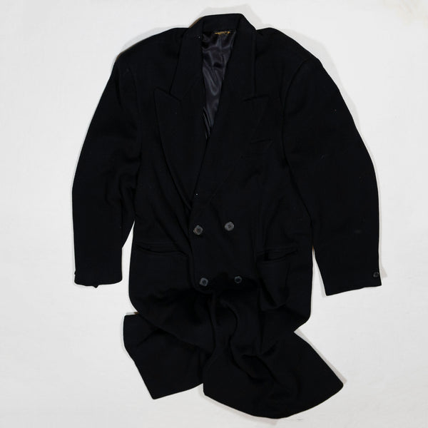 Men's 100% Cashmere Made In Italy Double Breasted Collared Full Length Coat  