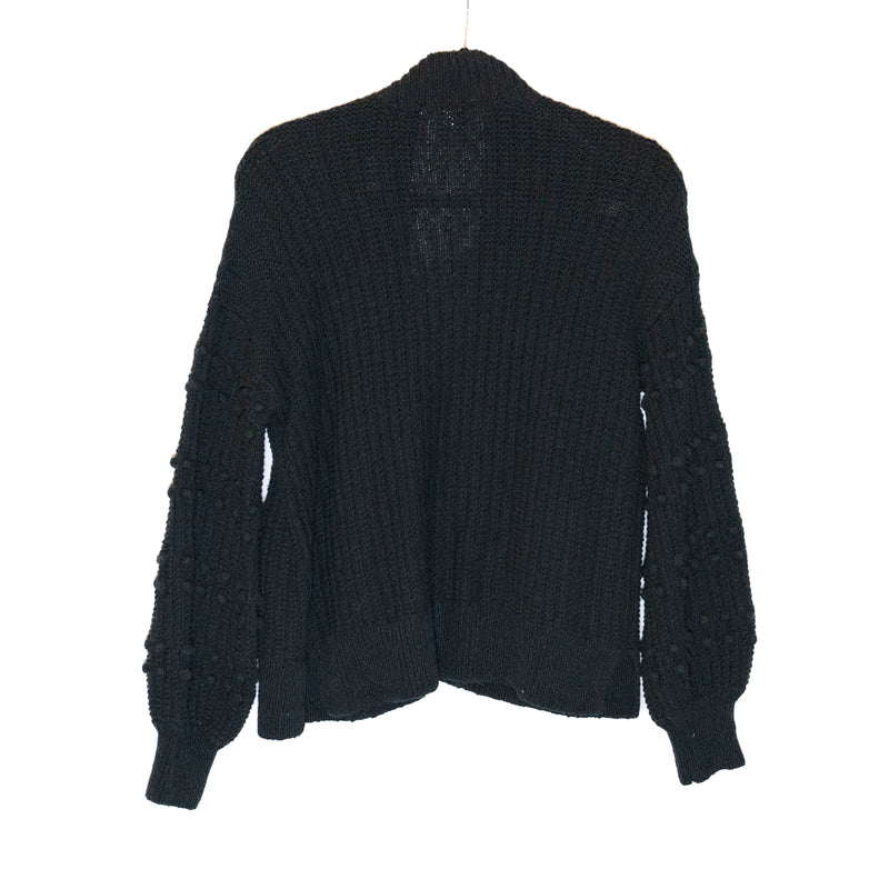 NEW Madewell Bobble Cotton Chunky Knit Open Front Cardigan Sweater Black XXS