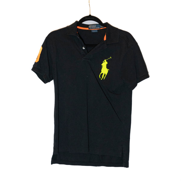 Polo Ralph Lauren Custom Fit Short Sleeve Oversize Logo Cotton Polo Shirt Black