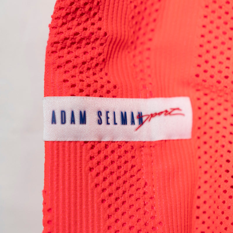 Adam Selman Sport Zebra Perforated Mesh Knit High Neck Racerback Sports Bra XS
