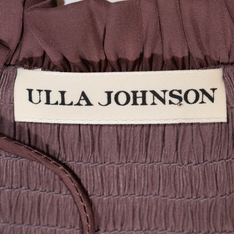 Ulla Johnson Piera Satin Finish Pleated Drop Waist Mini Dress Aster Mauve 0