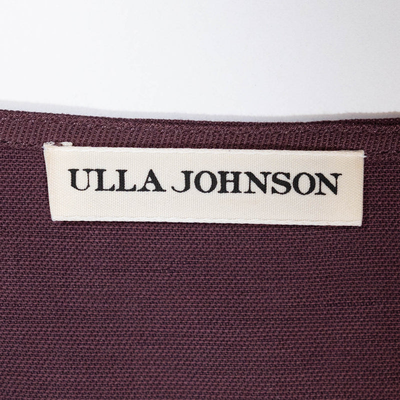 Ulla Johnson Marianne Lace Up Linen Cotton Ruffle Hem Pullover Mini Dress Mauve